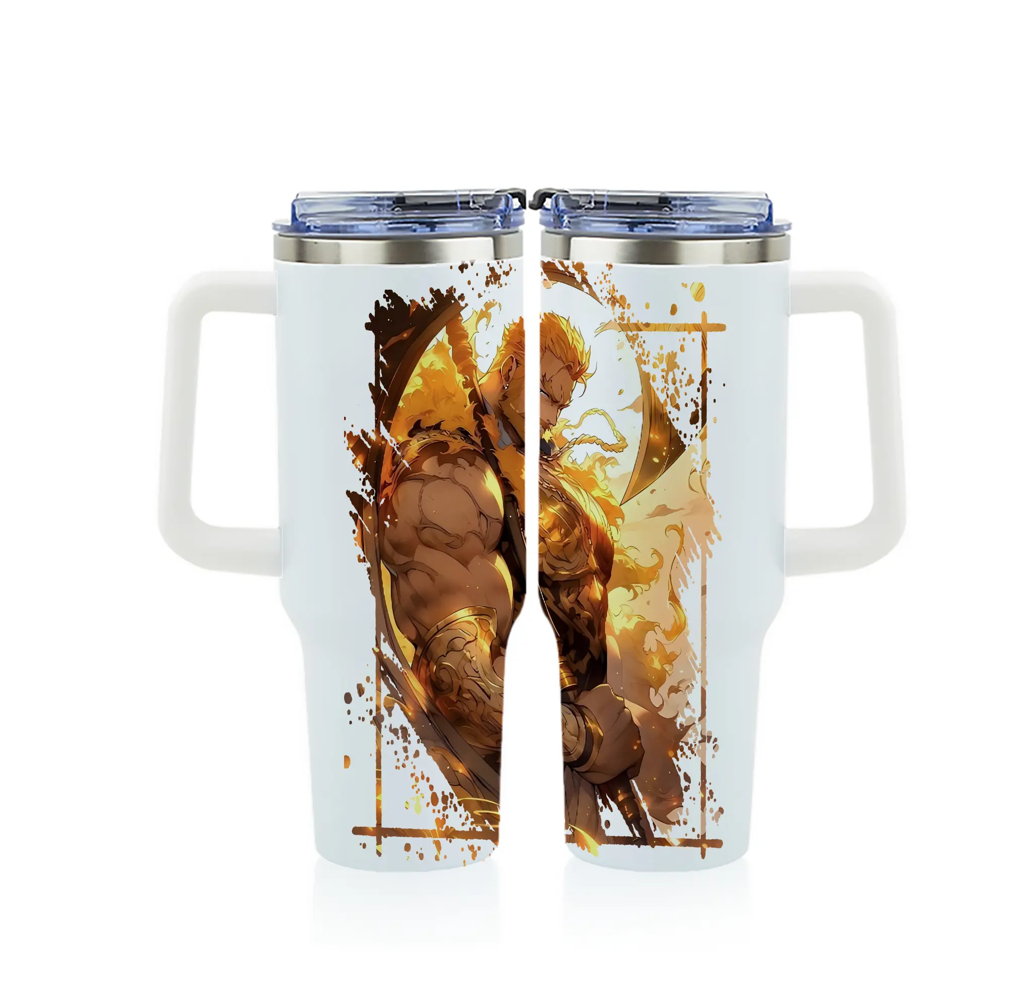 七つの大罪 グッズ エスカノール - 1200mL フルプリント車用タンブラー ・ 304ステンレス 内側 ・ 201ステンレス 外側 ・ 保温 保冷 ・ 通勤 ドライブ アウトドア用