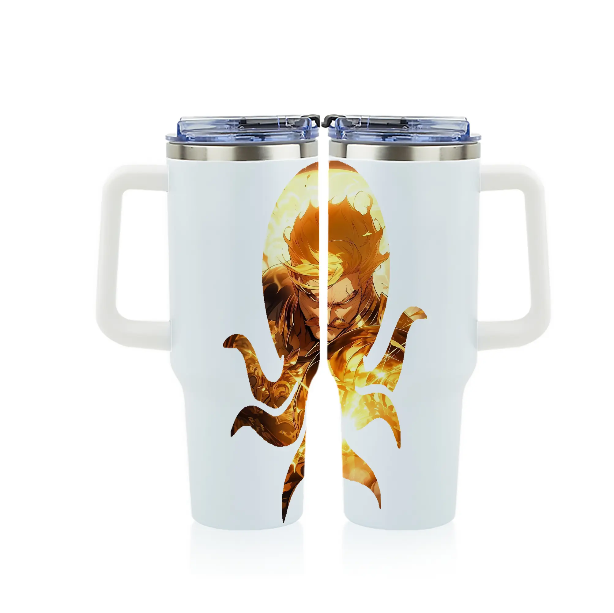 七つの大罪 グッズ エスカノール - 1200mL フルプリント車用タンブラー ・ 304ステンレス 内側 ・ 201ステンレス 外側 ・ 保温 保冷 ・ 通勤 ドライブ アウトドア用