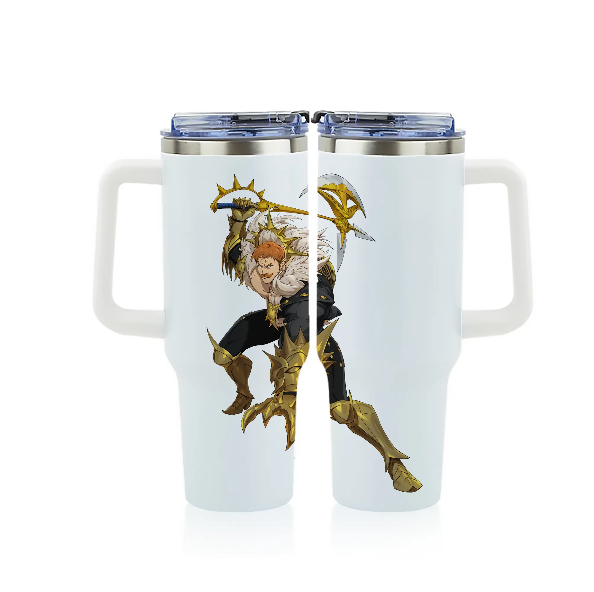 七つの大罪 グッズ エスカノール - 1200mL フルプリント車用タンブラー ・ 304ステンレス 内側 ・ 201ステンレス 外側 ・ 保温 保冷 ・ 通勤 ドライブ アウトドア用