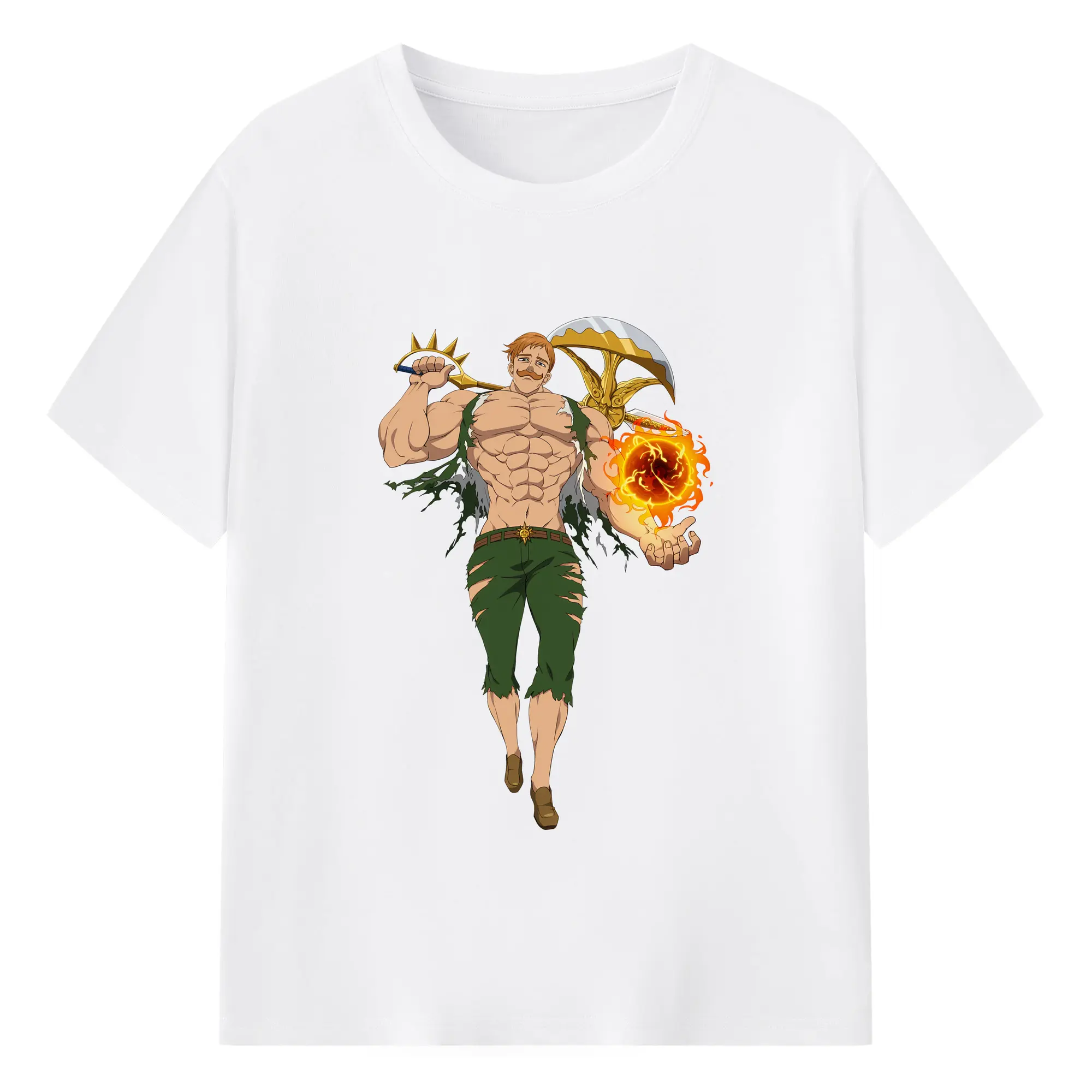 七つの大罪 グッズ エスカノール - 綿100％ 半袖Tシャツ ・ フロントプリント ・ 快適 通気性 ・ 日常使い 散歩 スポーツ用