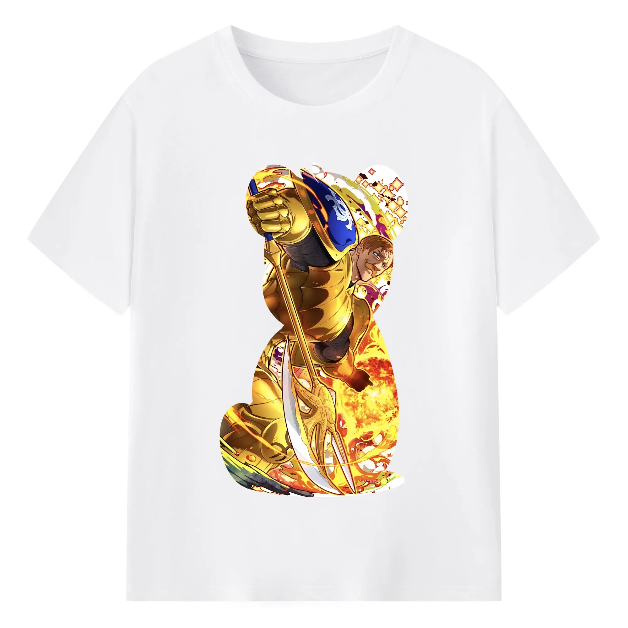 七つの大罪 グッズ エスカノール - 綿100％ 半袖Tシャツ ・ フロントプリント ・ 快適 通気性 ・ 日常使い 散歩 スポーツ用