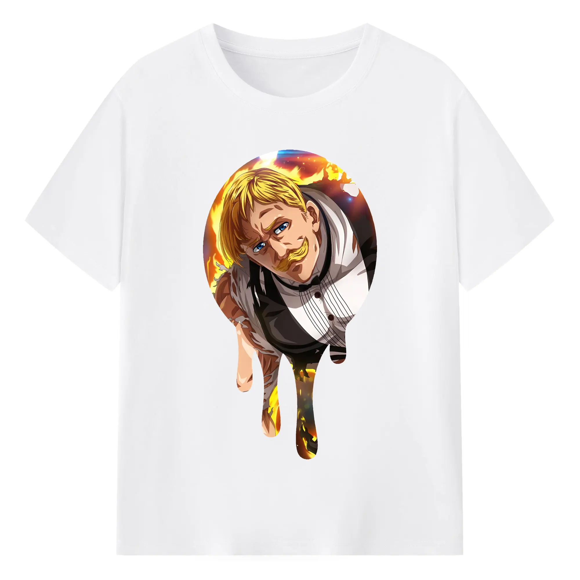 七つの大罪 グッズ エスカノール - 綿100％ 半袖Tシャツ ・ フロントプリント ・ 快適 通気性 ・ 日常使い 散歩 スポーツ用