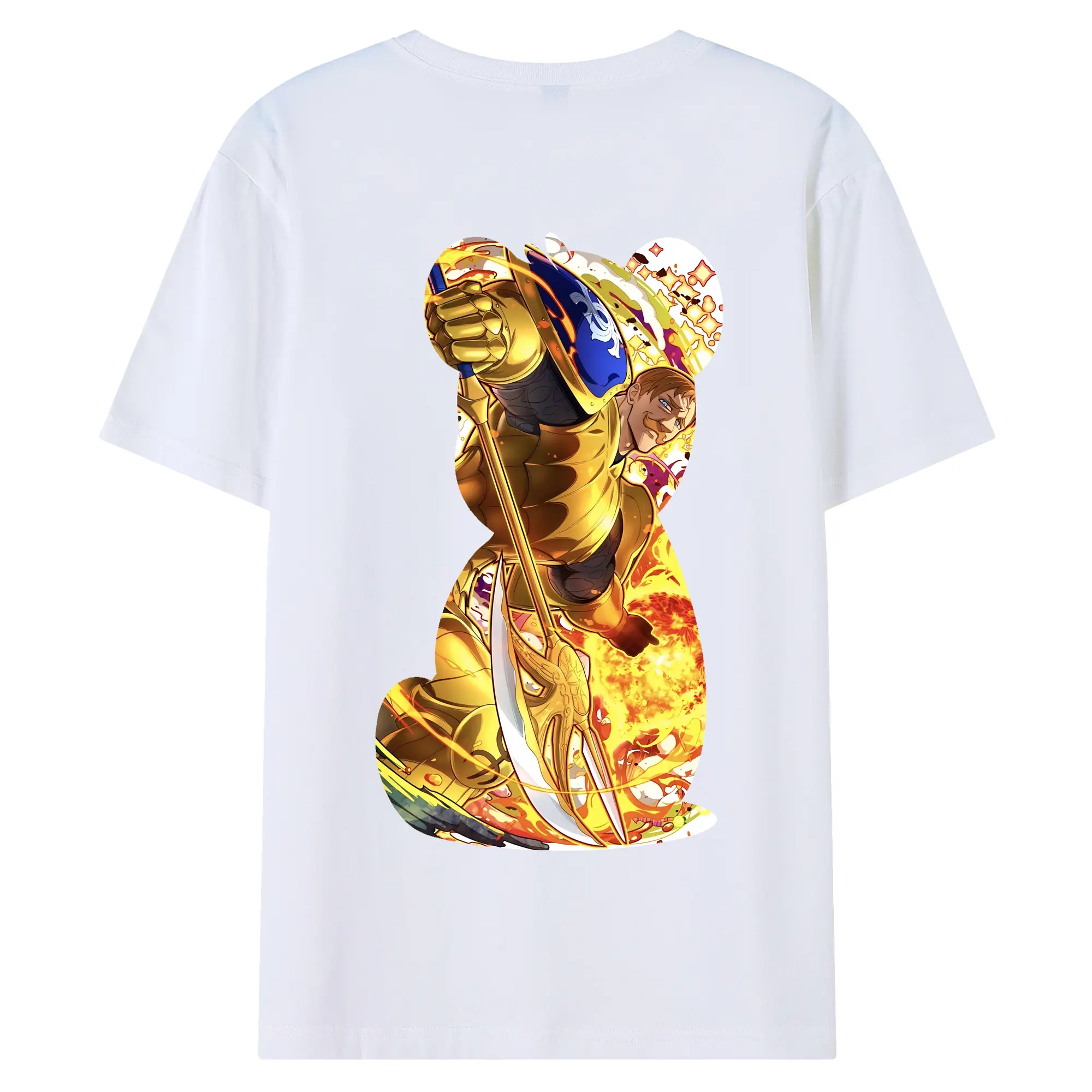 七つの大罪 グッズ エスカノール - 綿100％ 半袖Tシャツ ・ バックプリント ・ 快適 通気性 ・ 日常使い 散歩 スポーツ用