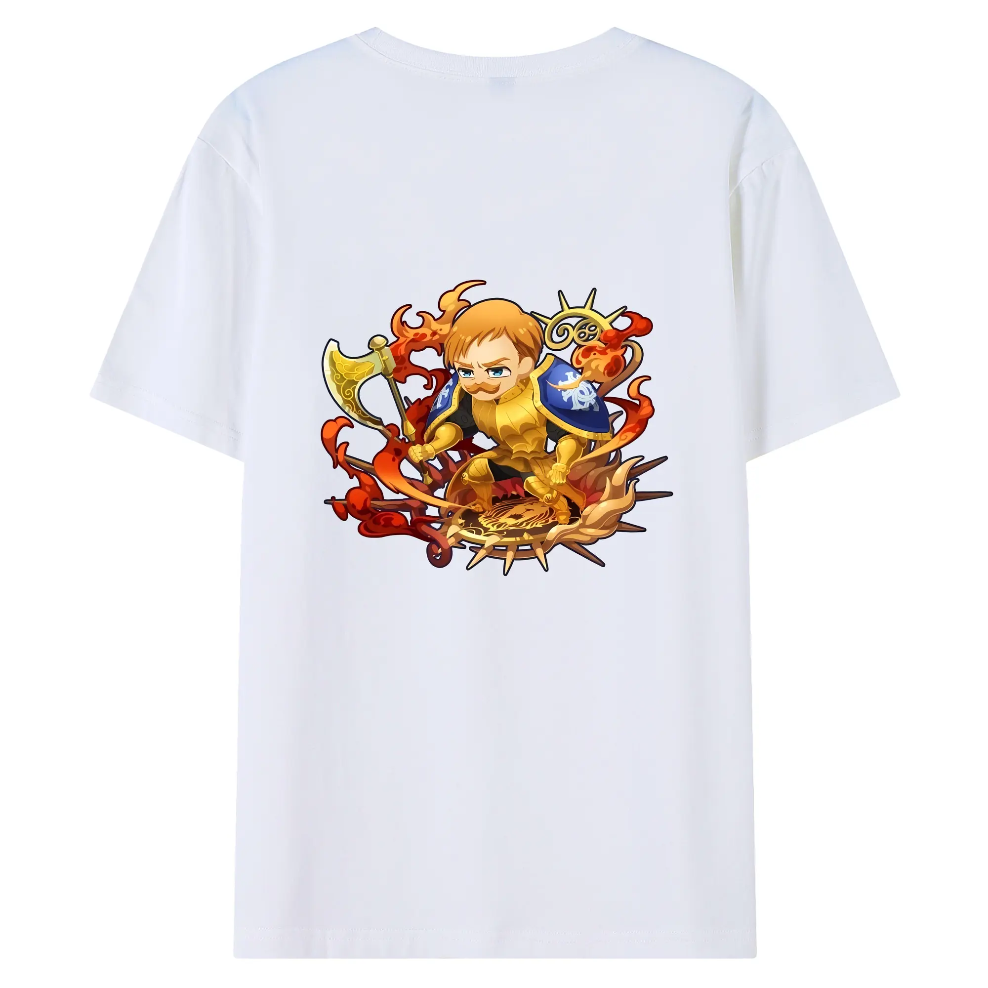 七つの大罪 グッズ エスカノール - 綿100％ 半袖Tシャツ ・ バックプリント ・ 快適 通気性 ・ 日常使い 散歩 スポーツ用