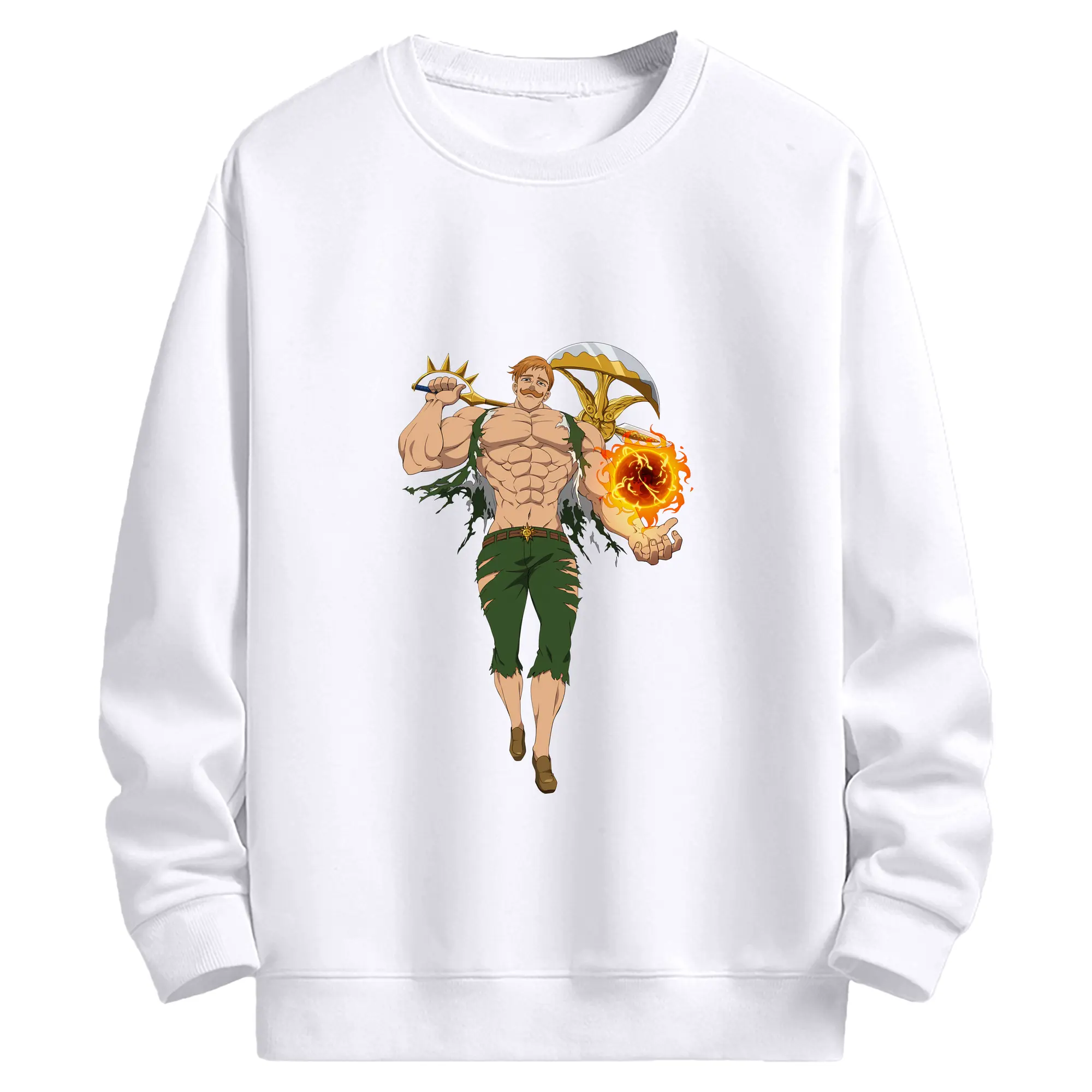 七つの大罪 グッズ エスカノール - 高品質 クルーネック スウェット ・ コットン59％ ポリエステル41％ ・ ユニセックス 長袖 トレーナー ・ カジュアル デイリー スポーツ 散歩用