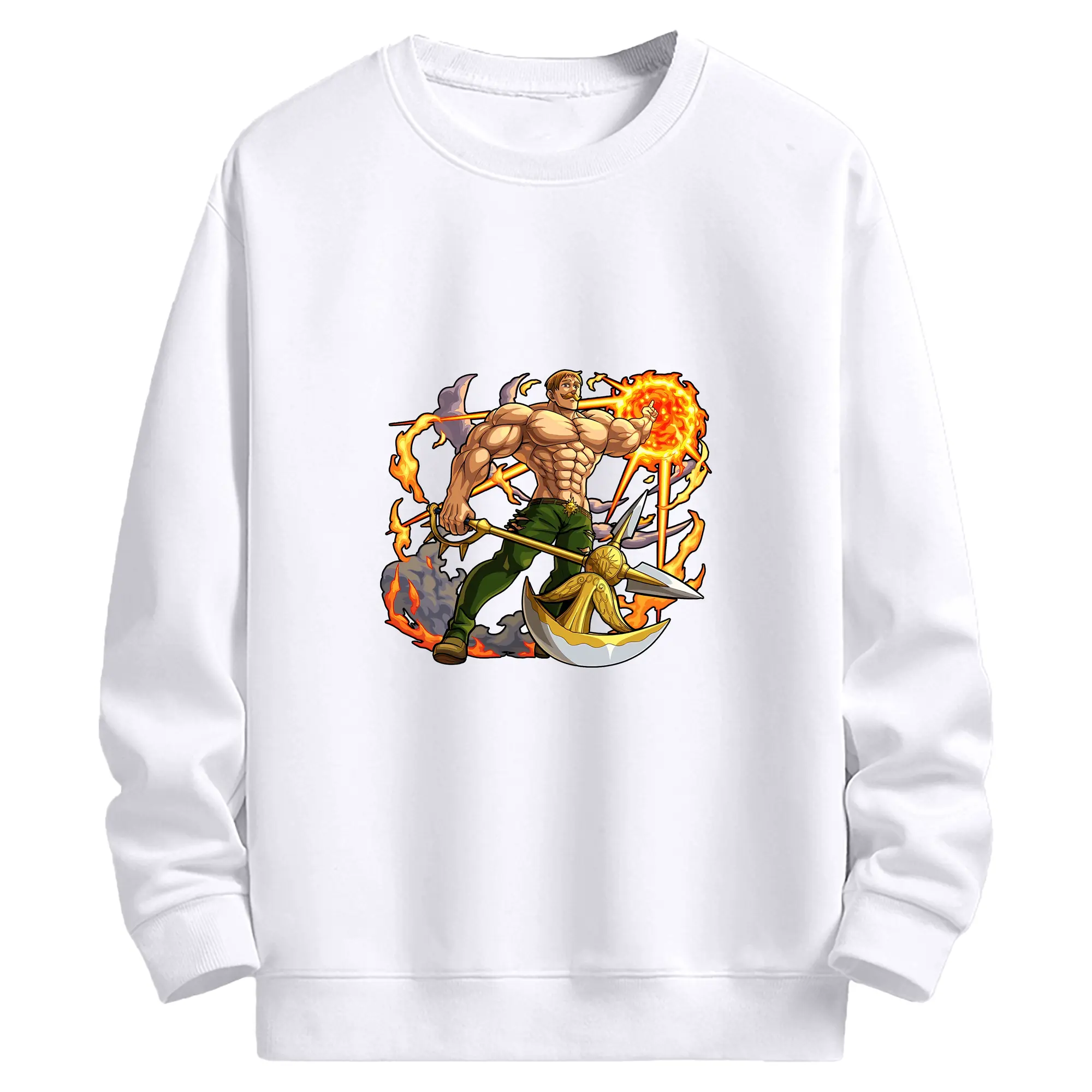 七つの大罪 グッズ エスカノール - 高品質 クルーネック スウェット ・ コットン59％ ポリエステル41％ ・ ユニセックス 長袖 トレーナー ・ カジュアル デイリー スポーツ 散歩用