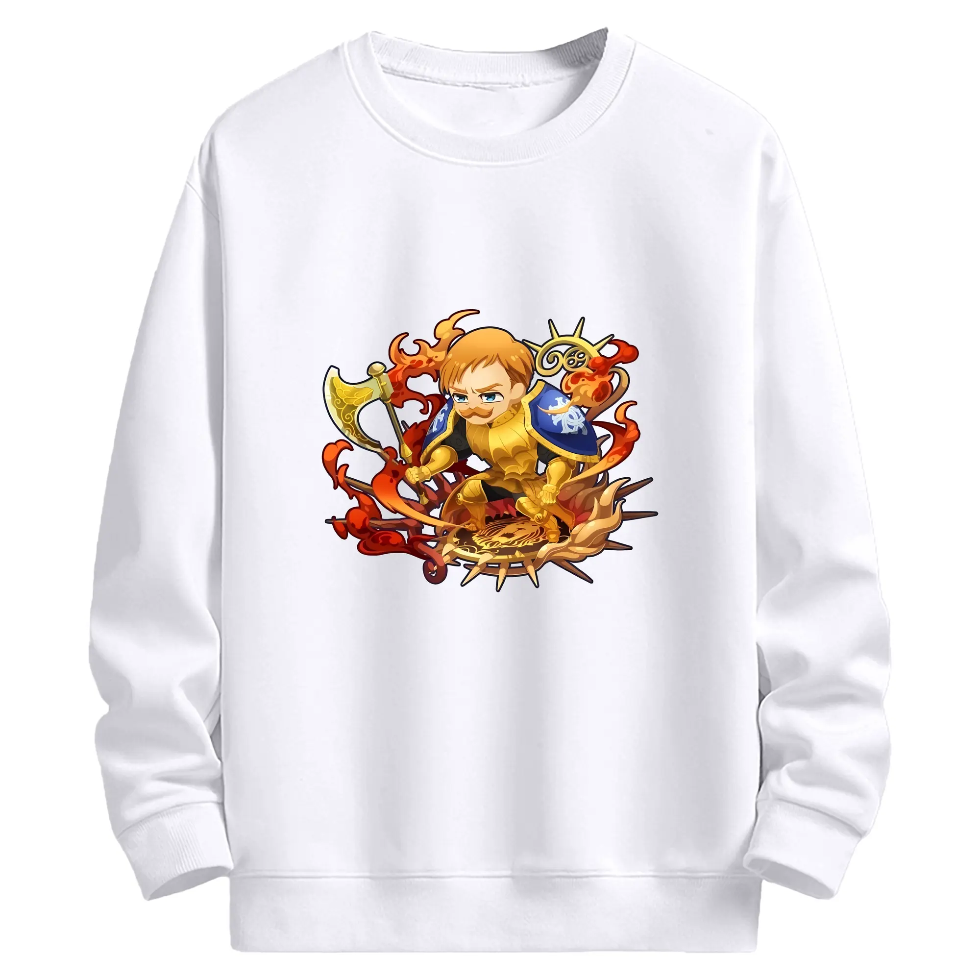 七つの大罪 グッズ エスカノール - 高品質 クルーネック スウェット ・ コットン59％ ポリエステル41％ ・ ユニセックス 長袖 トレーナー ・ カジュアル デイリー スポーツ 散歩用