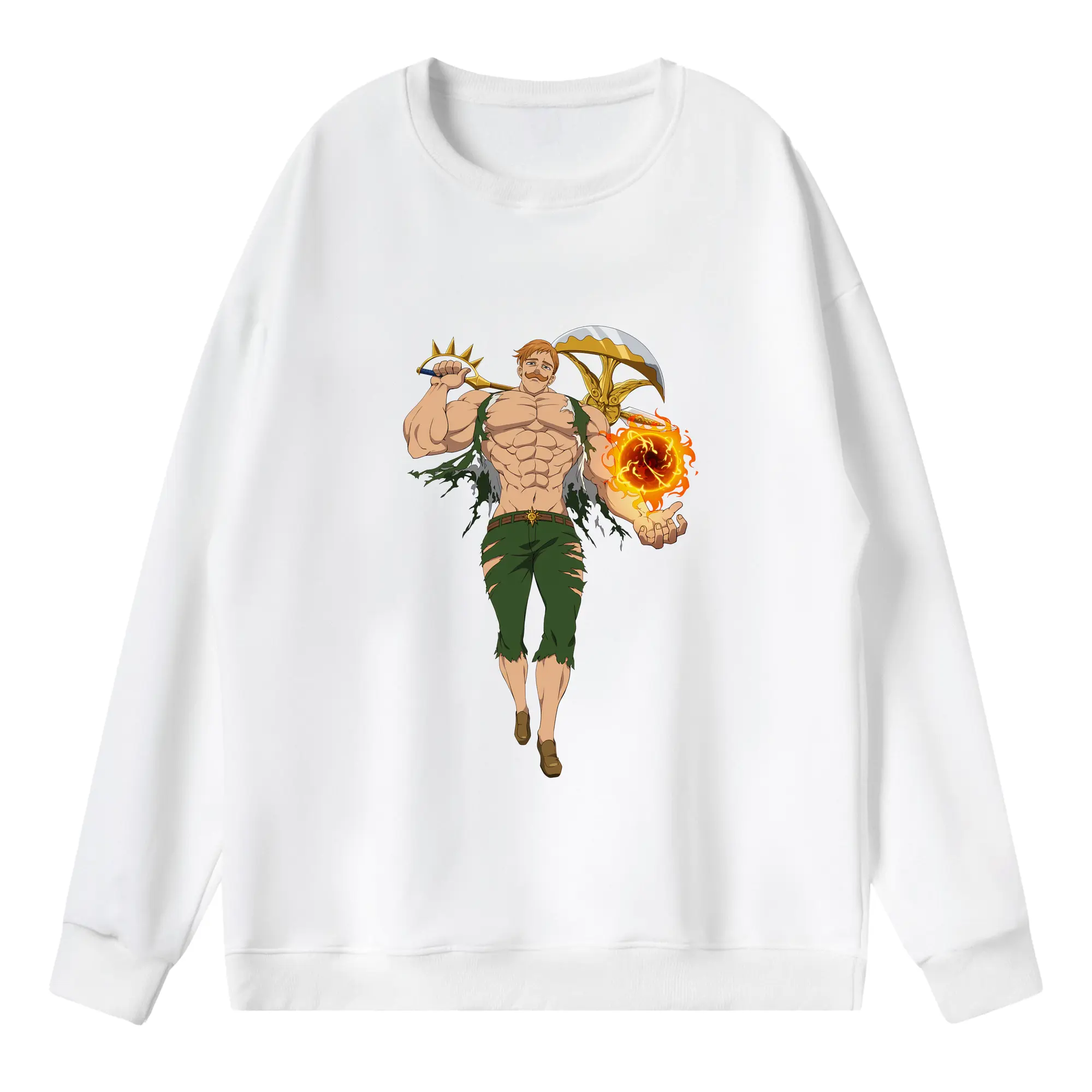 七つの大罪 グッズ エスカノール - 薄手 クルーネック スウェット 裏毛260g · ポリエステル 春秋向け カジュアル 男女兼用 · トレーナー デイリー スポーツ 散歩に最適