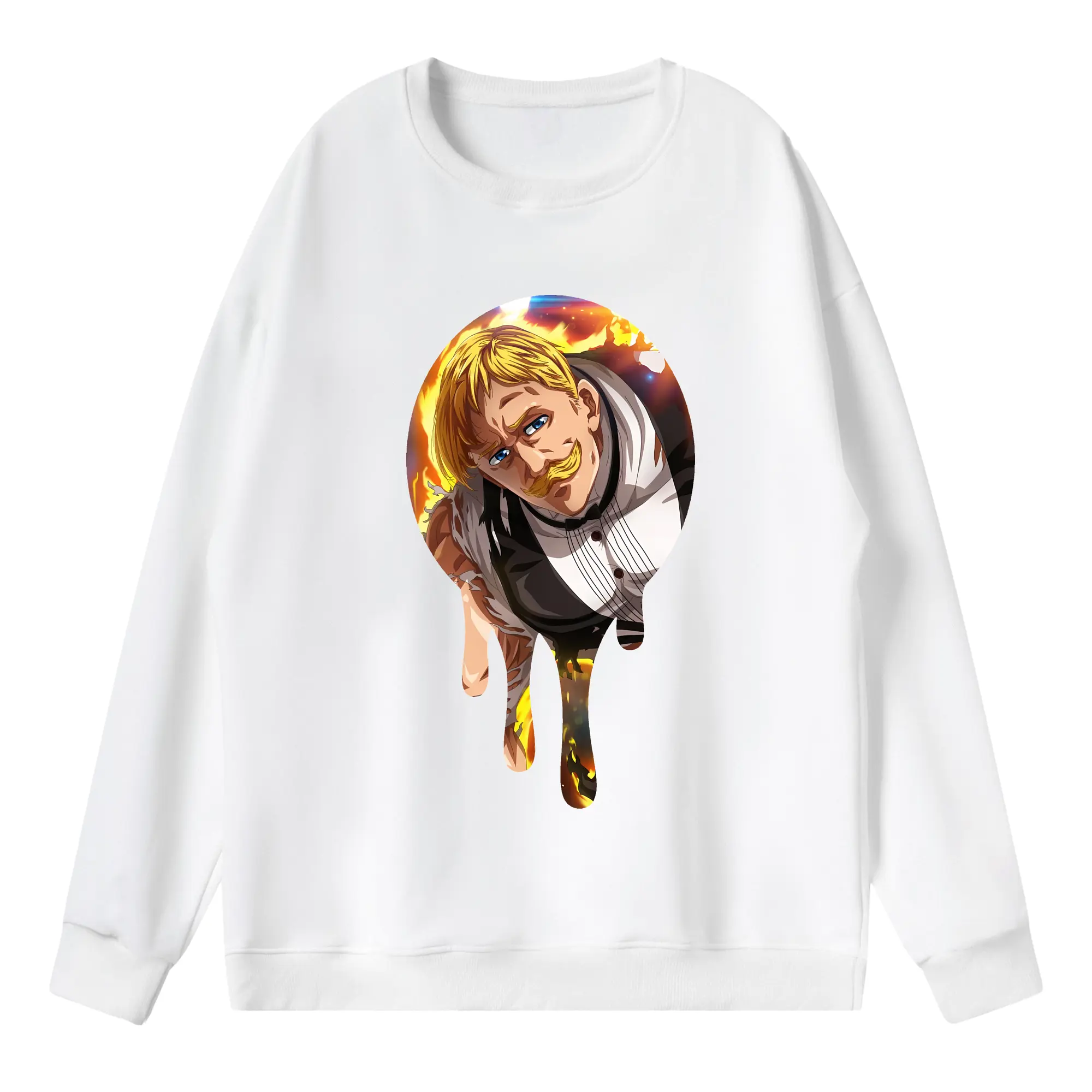 七つの大罪 グッズ エスカノール - 薄手 クルーネック スウェット 裏毛260g · ポリエステル 春秋向け カジュアル 男女兼用 · トレーナー デイリー スポーツ 散歩に最適