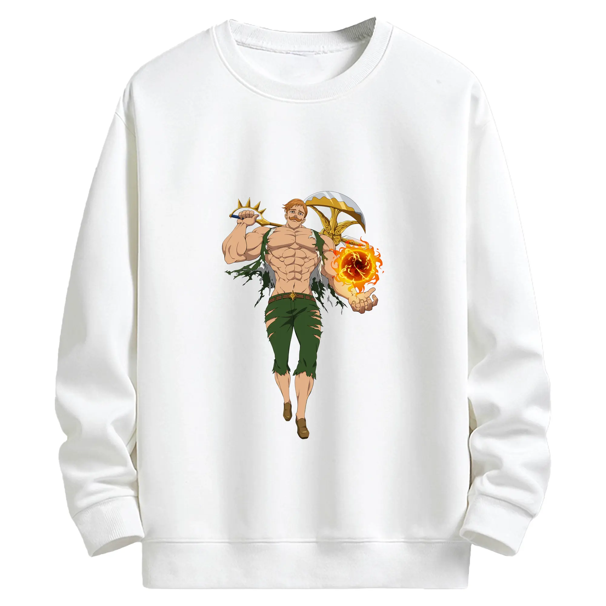 七つの大罪 グッズ エスカノール - キッズ クルーネックスウェットシャツ ・ フロントプリント ・ 綿80％ ポリエステル20％ ・ 快適 通学 スポーツ 日常使い お散歩用