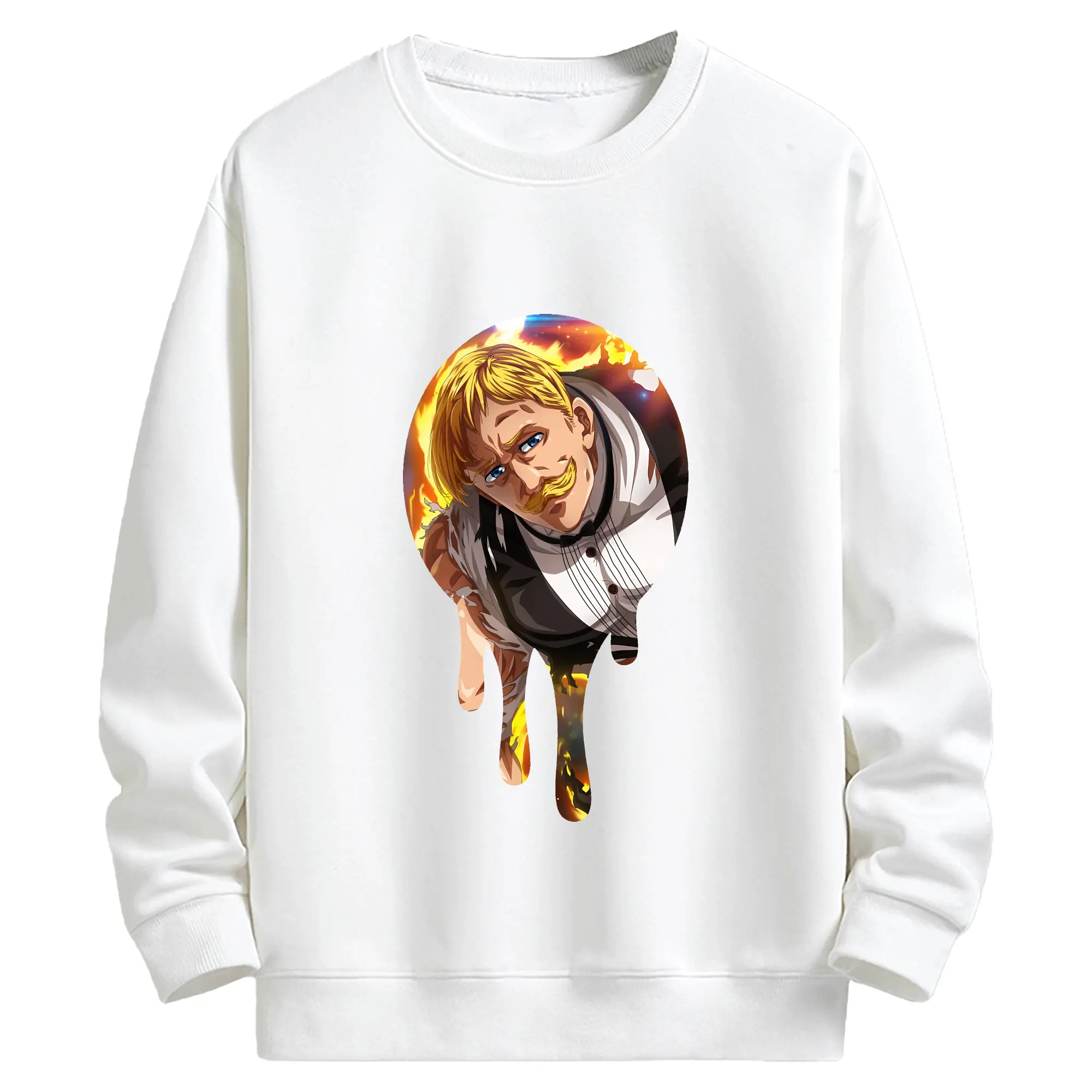 七つの大罪 グッズ エスカノール - キッズ クルーネックスウェットシャツ ・ フロントプリント ・ 綿80％ ポリエステル20％ ・ 快適 通学 スポーツ 日常使い お散歩用