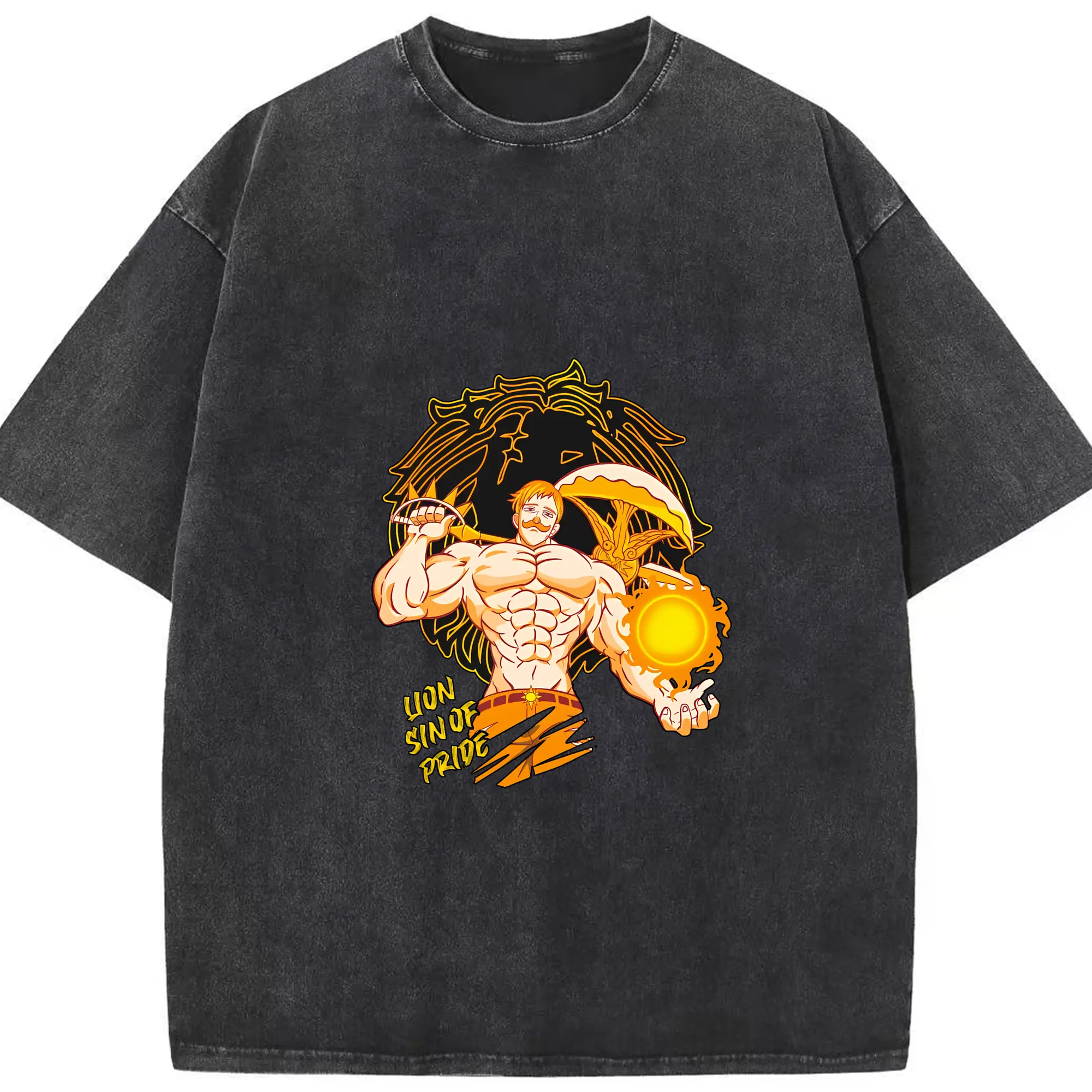 七つの大罪 グッズ エスカノール - 綿100％ ヴィンテージ風 半袖Tシャツ ・ フロントプリント ・ 柔らか肌触り ・ 通気性 快適 ・ スポーツ カジュアル 外出用