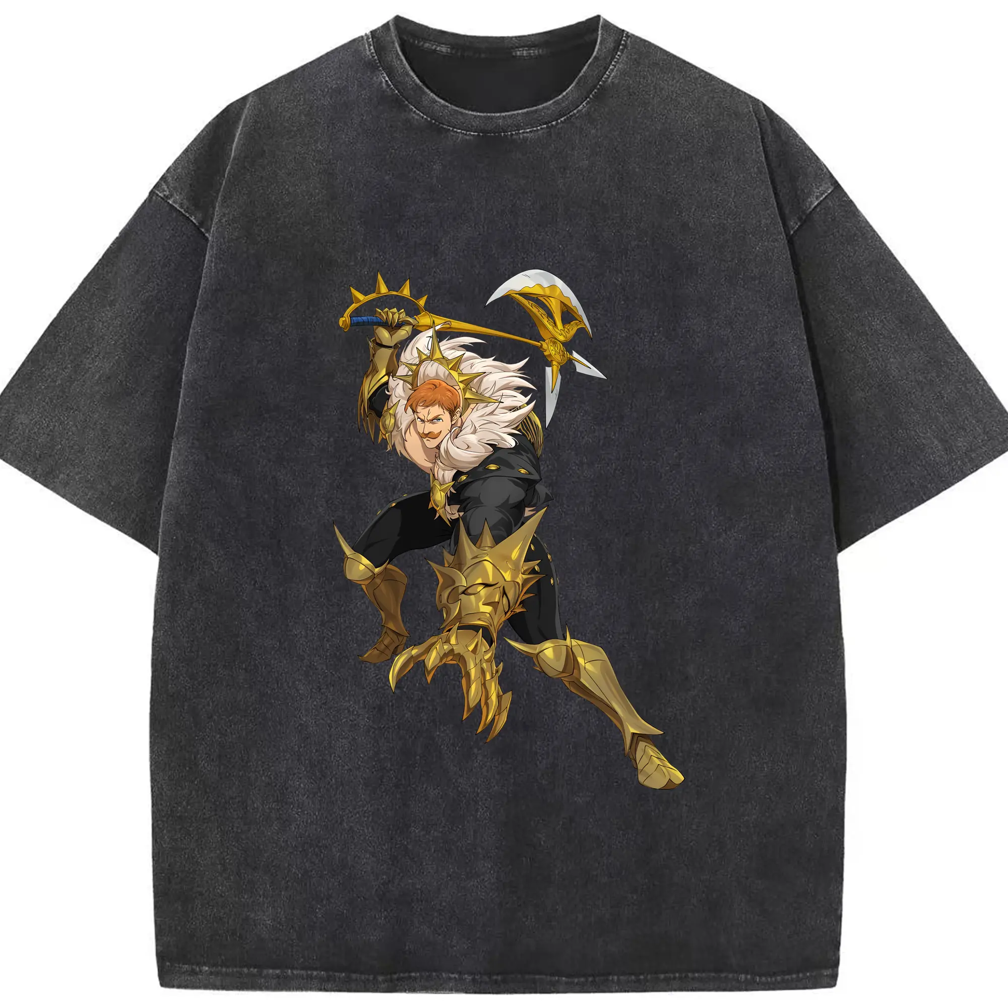 七つの大罪 グッズ エスカノール - 綿100％ ヴィンテージ風 半袖Tシャツ ・ フロントプリント ・ 柔らか肌触り ・ 通気性 快適 ・ スポーツ カジュアル 外出用