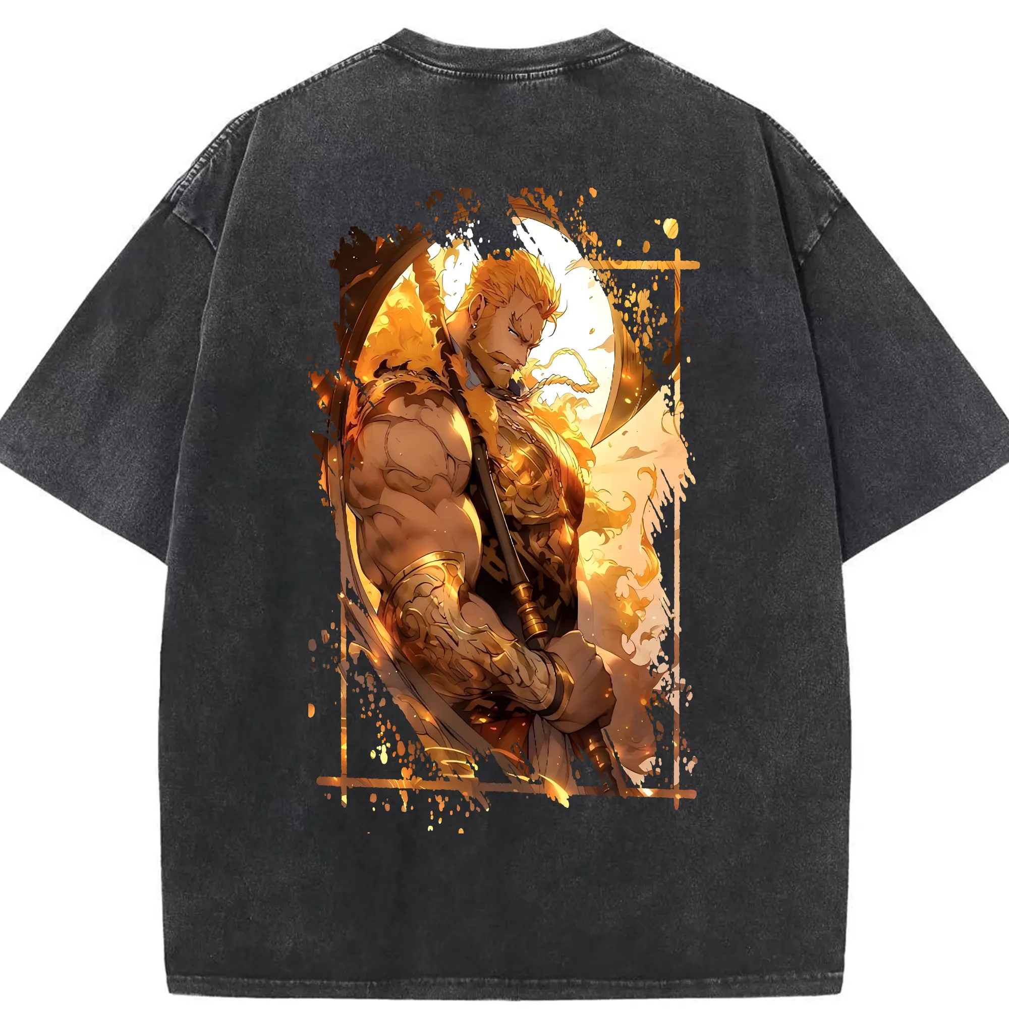 七つの大罪 グッズ エスカノール - 綿100％ ヴィンテージ風 半袖Tシャツ ・ 背面プリント ・ 柔らか肌触り ・ 通気性 快適 ・ スポーツ カジュアル 外出用