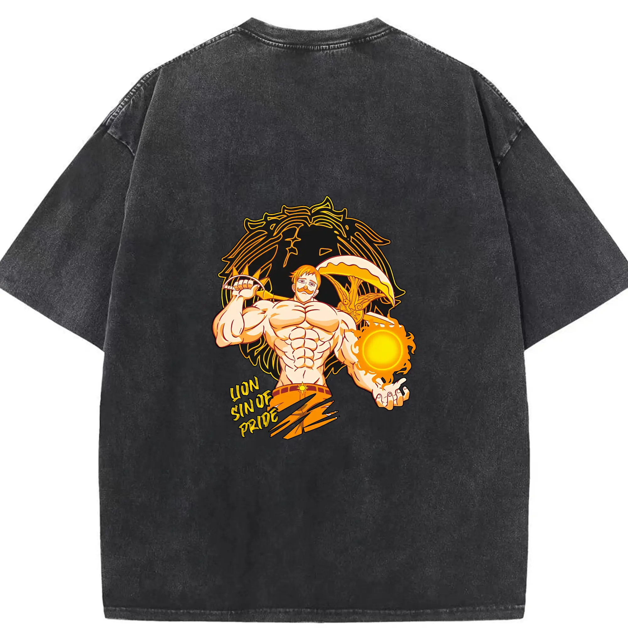 七つの大罪 グッズ エスカノール - 綿100％ ヴィンテージ風 半袖Tシャツ ・ 背面プリント ・ 柔らか肌触り ・ 通気性 快適 ・ スポーツ カジュアル 外出用