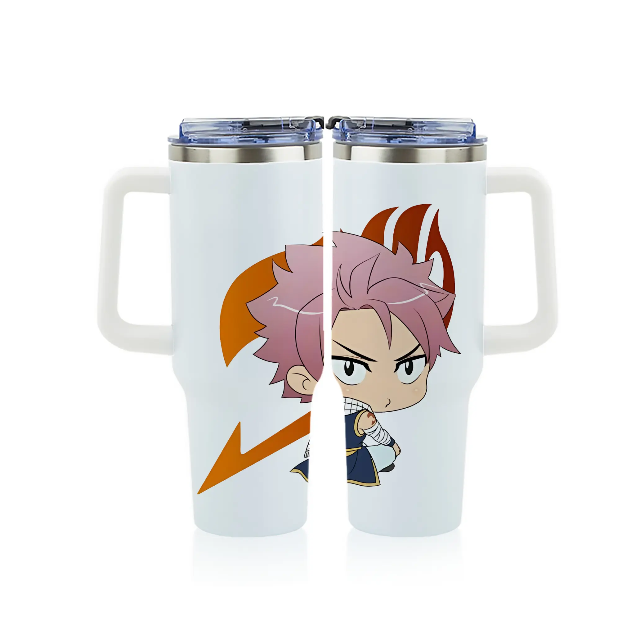 フェアリーテイル グッズ ナツ・ドラグニル - 1200mL フルプリント車用タンブラー ・ 304ステンレス 内側 ・ 201ステンレス 外側 ・ 保温 保冷 ・ 通勤 ドライブ アウトドア用