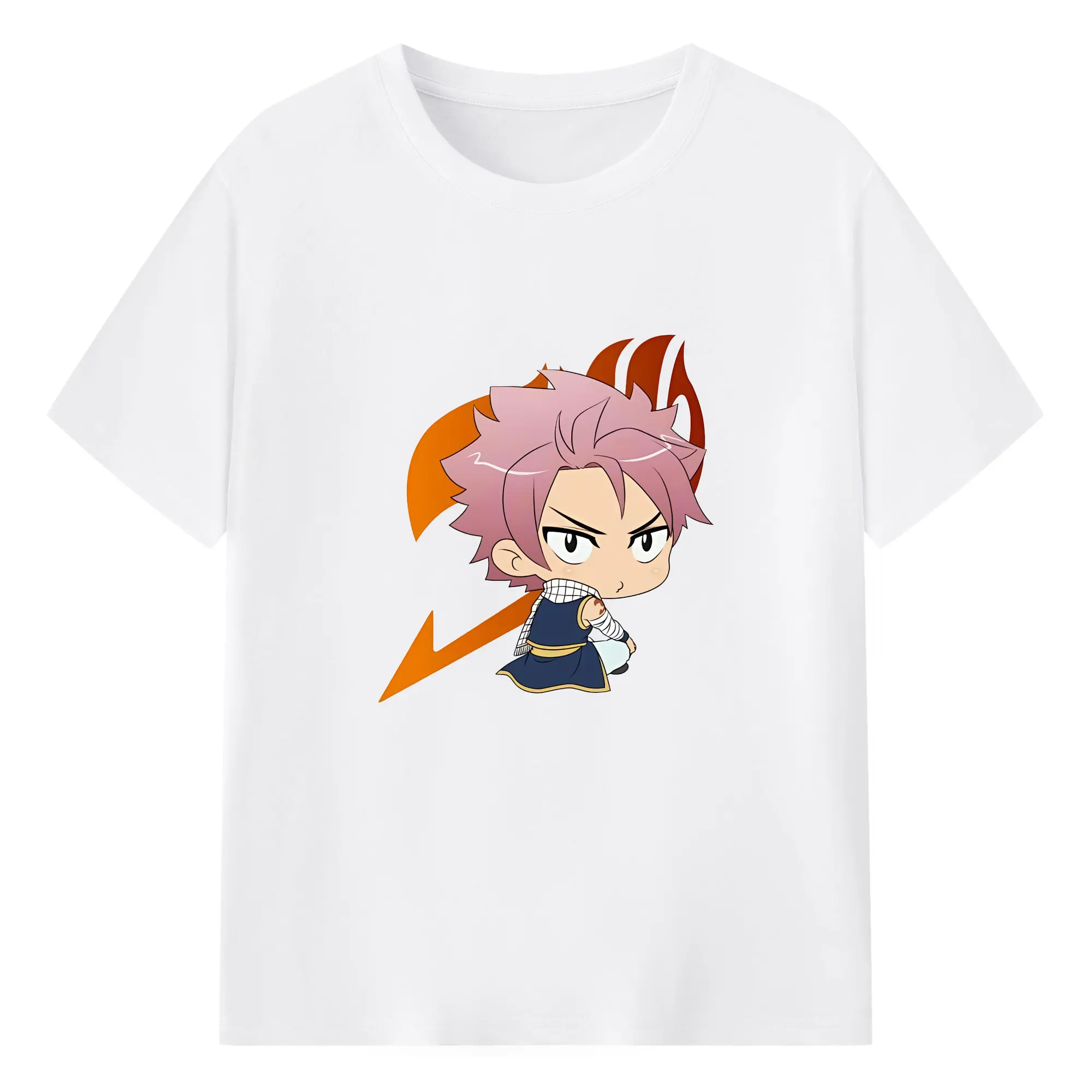 フェアリーテイル グッズ ナツ・ドラグニル - 綿100％ 半袖Tシャツ ・ フロントプリント ・ 快適 通気性 ・ 日常使い 散歩 スポーツ用