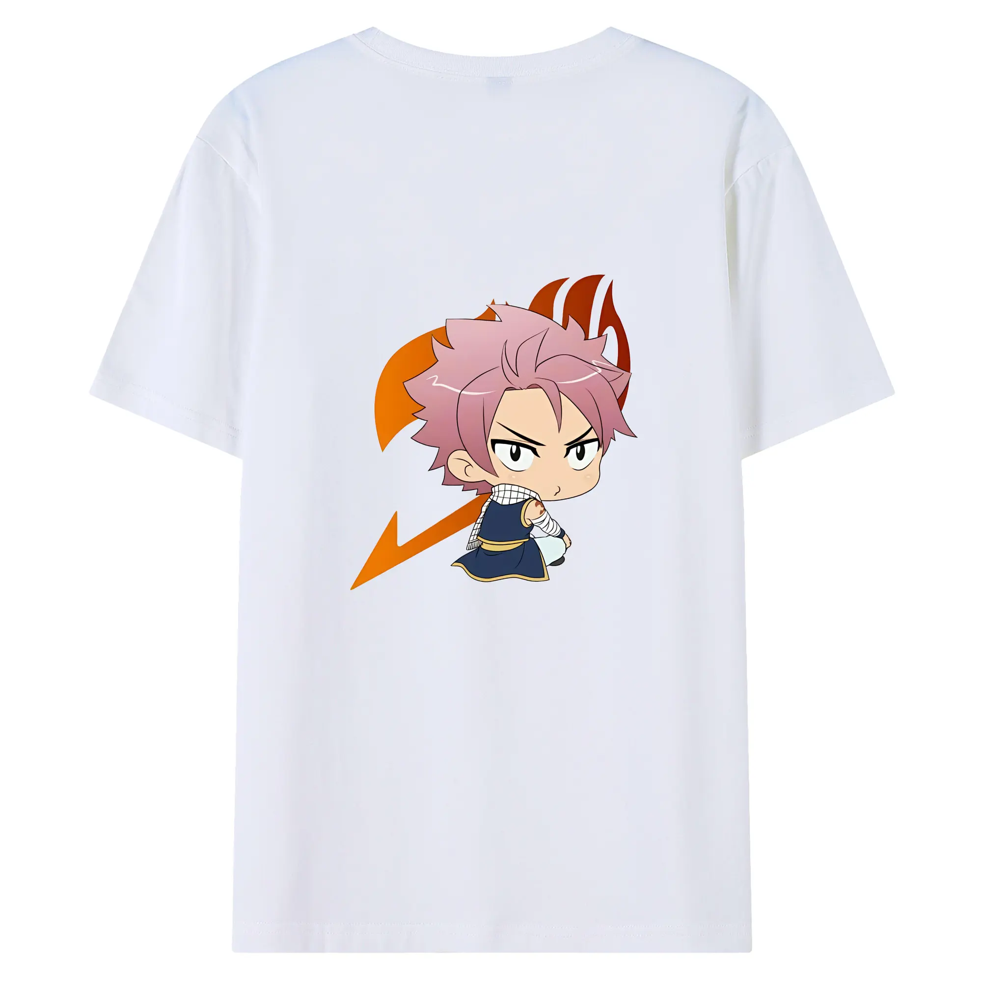 フェアリーテイル グッズ ナツ・ドラグニル - 綿100％ 半袖Tシャツ ・ バックプリント ・ 快適 通気性 ・ 日常使い 散歩 スポーツ用