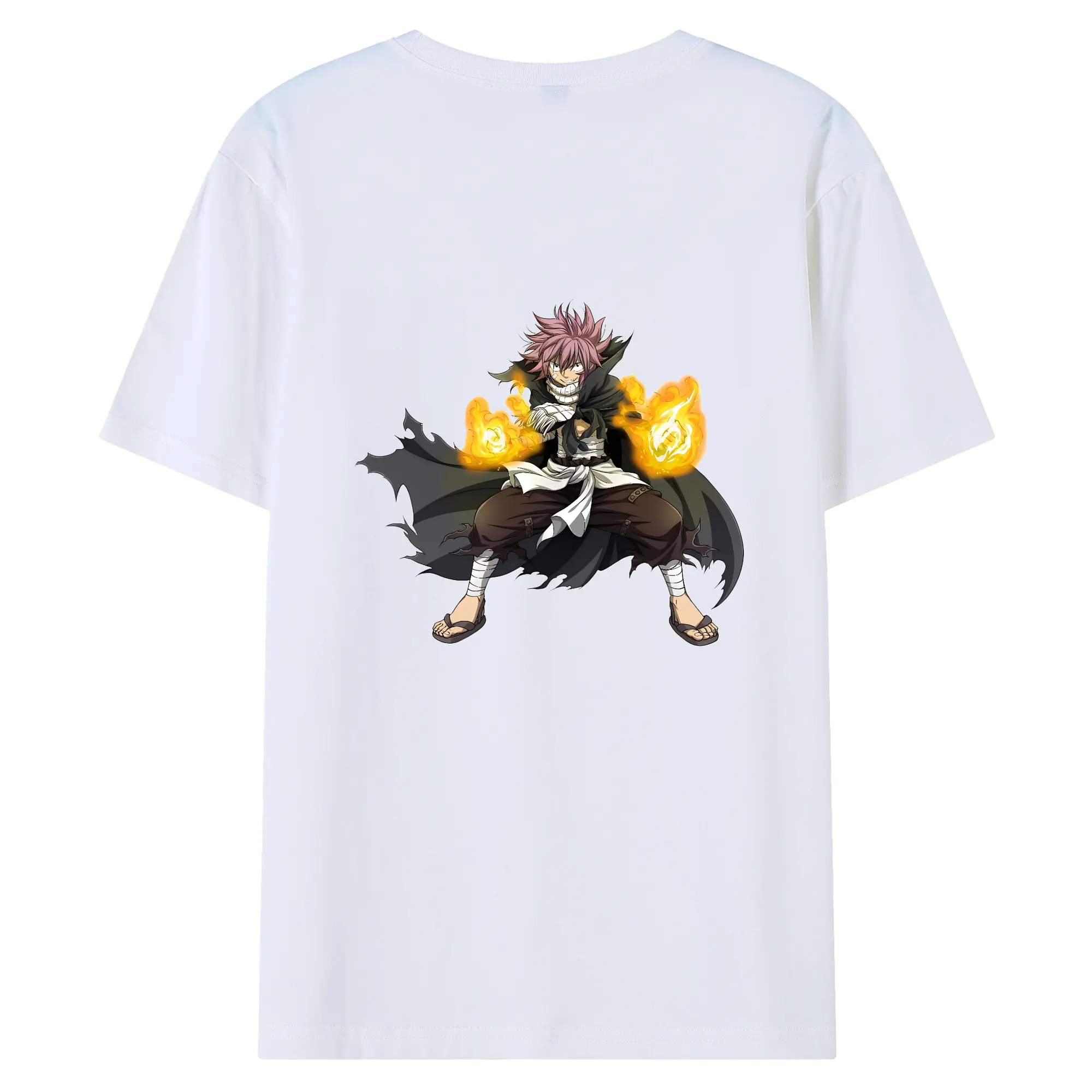 フェアリーテイル グッズ ナツ・ドラグニル - 綿100％ 半袖Tシャツ ・ バックプリント ・ 快適 通気性 ・ 日常使い 散歩 スポーツ用