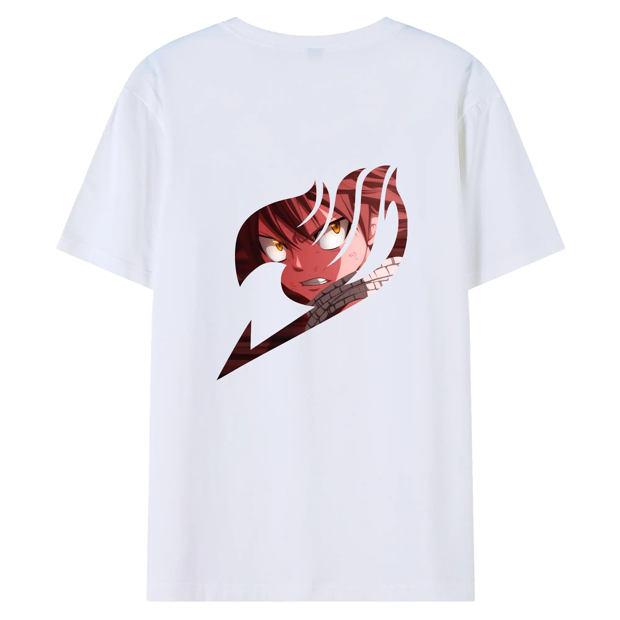 フェアリーテイル グッズ ナツ・ドラグニル - 綿100％ 半袖Tシャツ ・ バックプリント ・ 快適 通気性 ・ 日常使い 散歩 スポーツ用