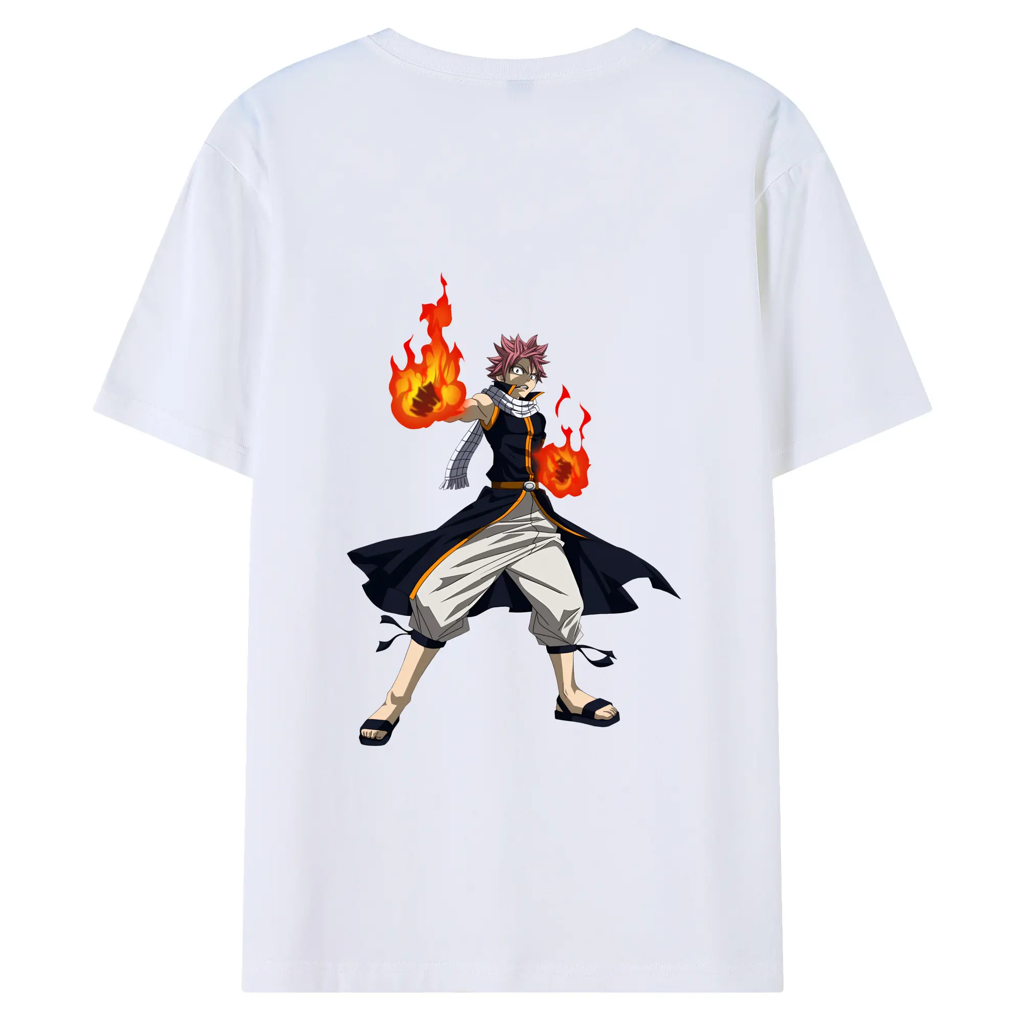 フェアリーテイル グッズ ナツ・ドラグニル - 綿100％ 半袖Tシャツ ・ バックプリント ・ 快適 通気性 ・ 日常使い 散歩 スポーツ用