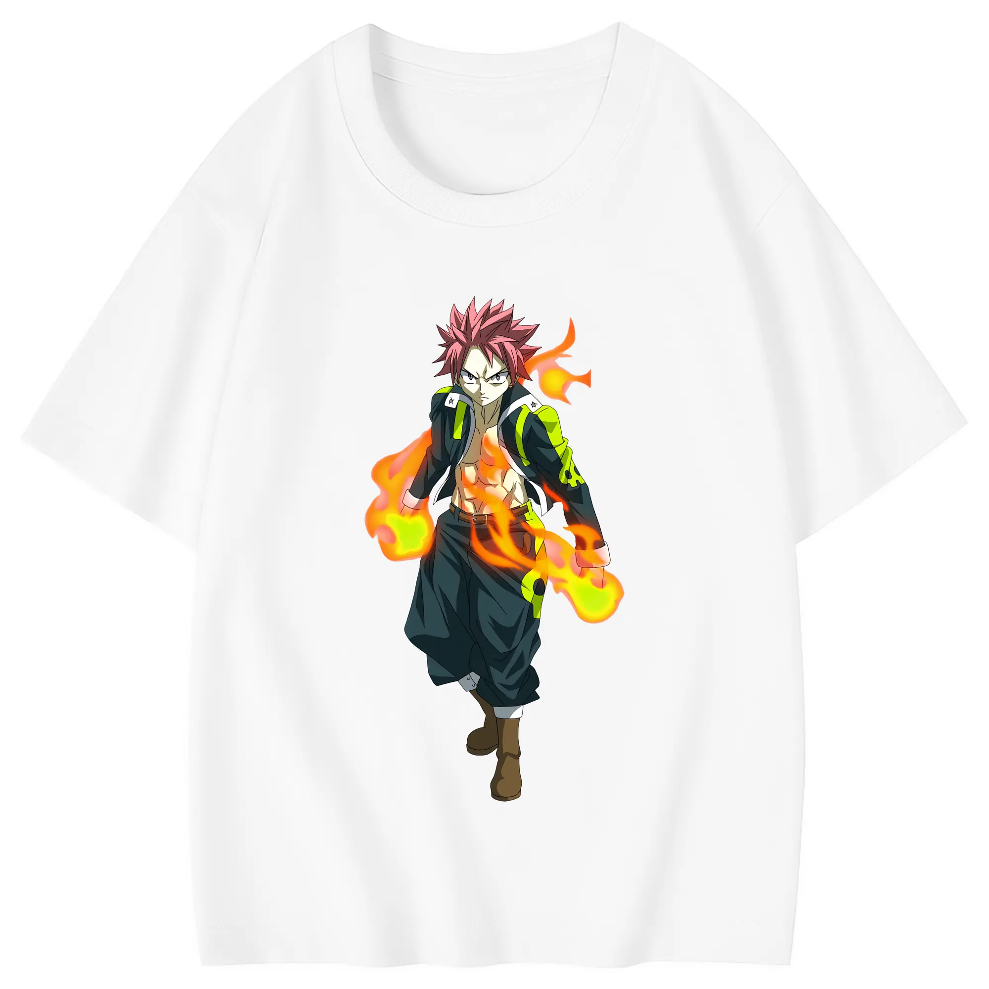 フェアリーテイル グッズ ナツ・ドラグニル - 綿100％ キッズTシャツ ・ フロントプリント ・ 快適 通気性 ・ スポーツ カジュアル 散歩用