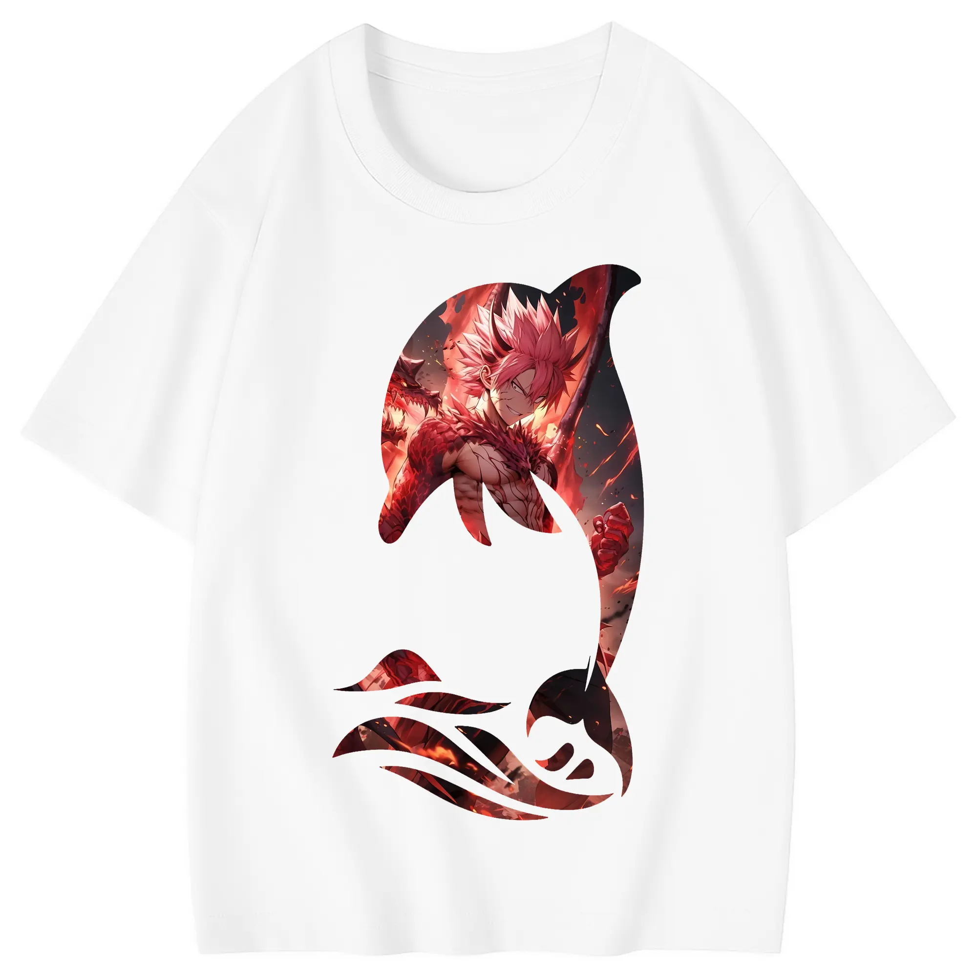 フェアリーテイル グッズ ナツ・ドラグニル - 綿100％ キッズTシャツ ・ フロントプリント ・ 快適 通気性 ・ スポーツ カジュアル 散歩用