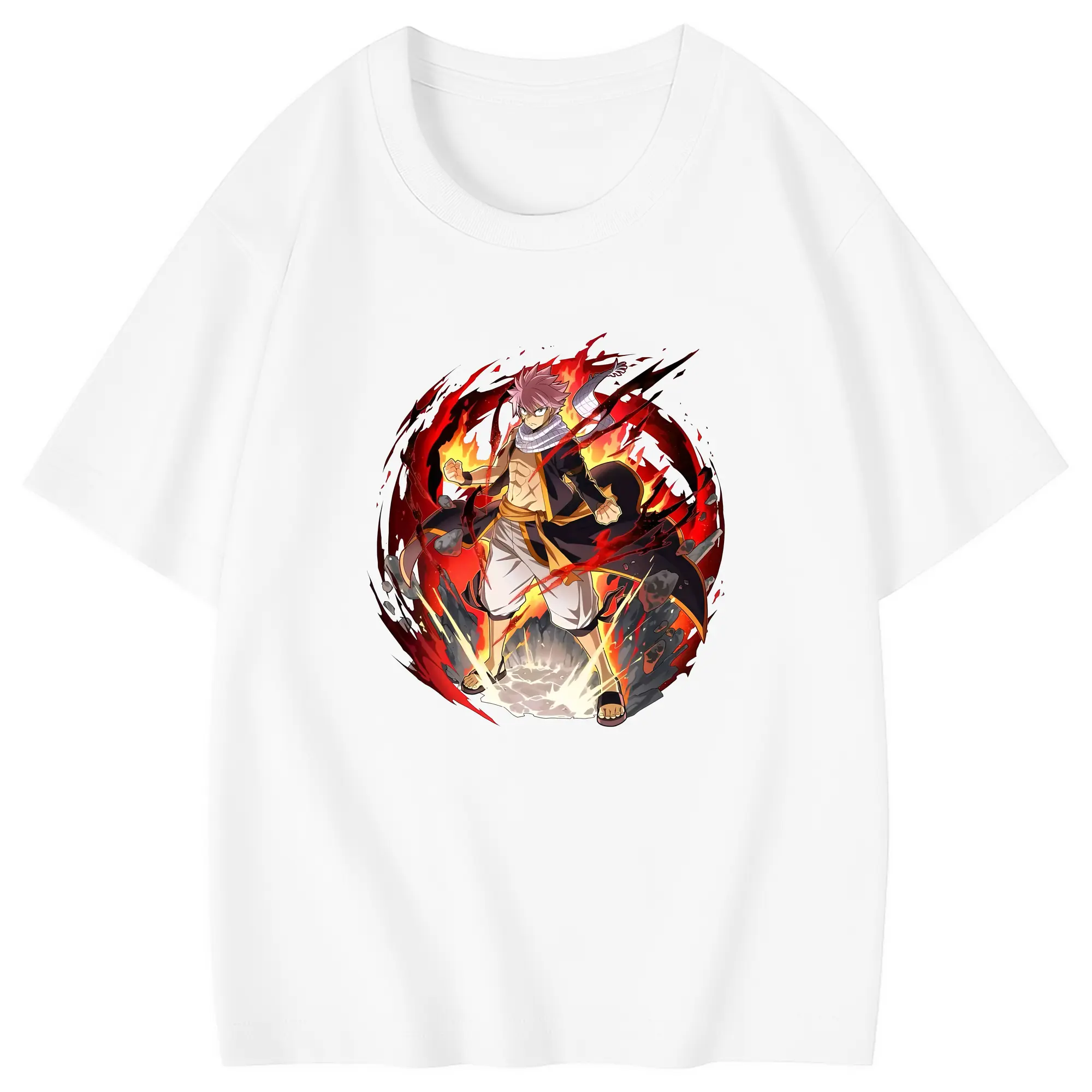 フェアリーテイル グッズ ナツ・ドラグニル - 綿100％ キッズTシャツ ・ フロントプリント ・ 快適 通気性 ・ スポーツ カジュアル 散歩用