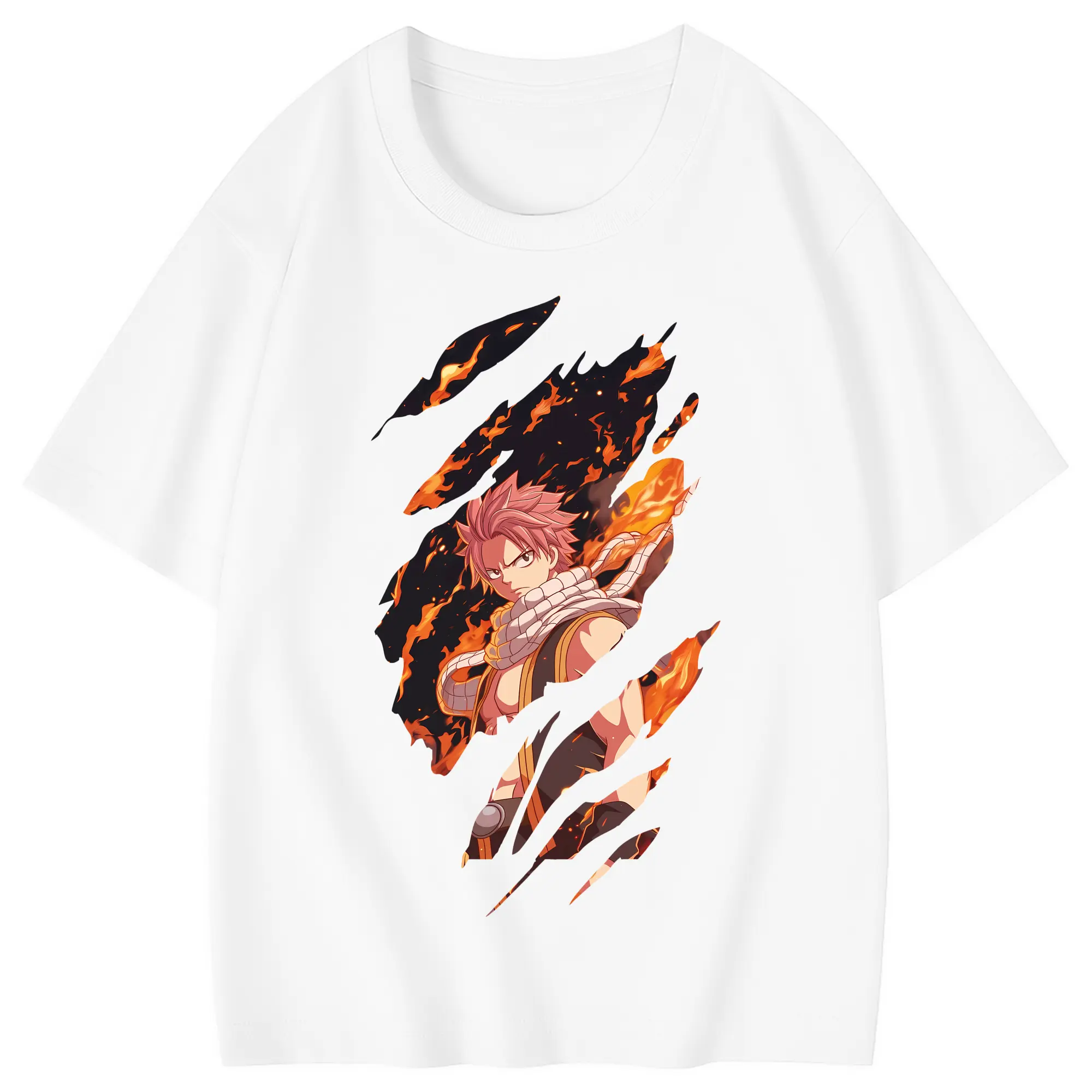フェアリーテイル グッズ ナツ・ドラグニル - 綿100％ キッズTシャツ ・ フロントプリント ・ 快適 通気性 ・ スポーツ カジュアル 散歩用