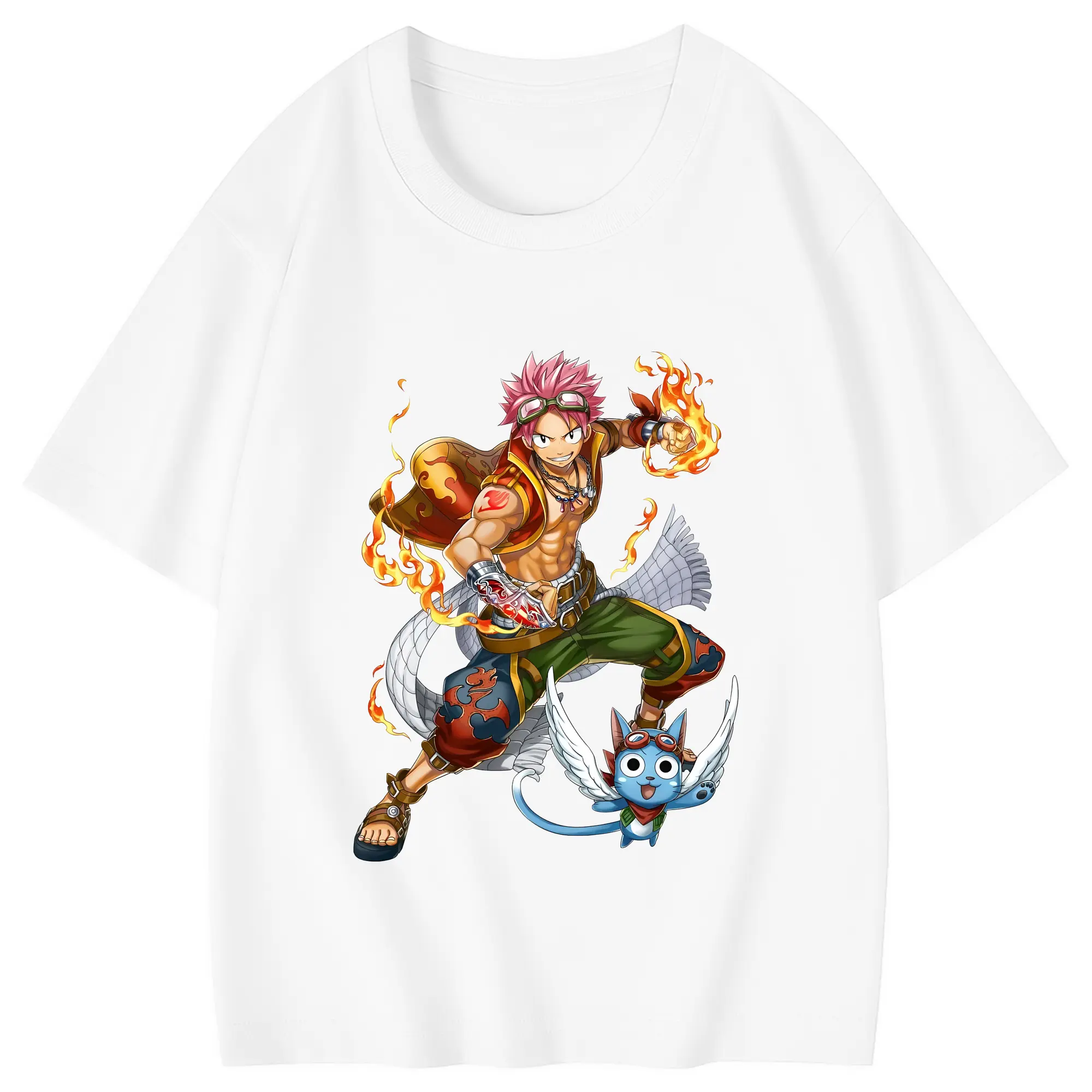 フェアリーテイル グッズ ナツ・ドラグニル - 綿100％ キッズTシャツ ・ フロントプリント ・ 快適 通気性 ・ スポーツ カジュアル 散歩用