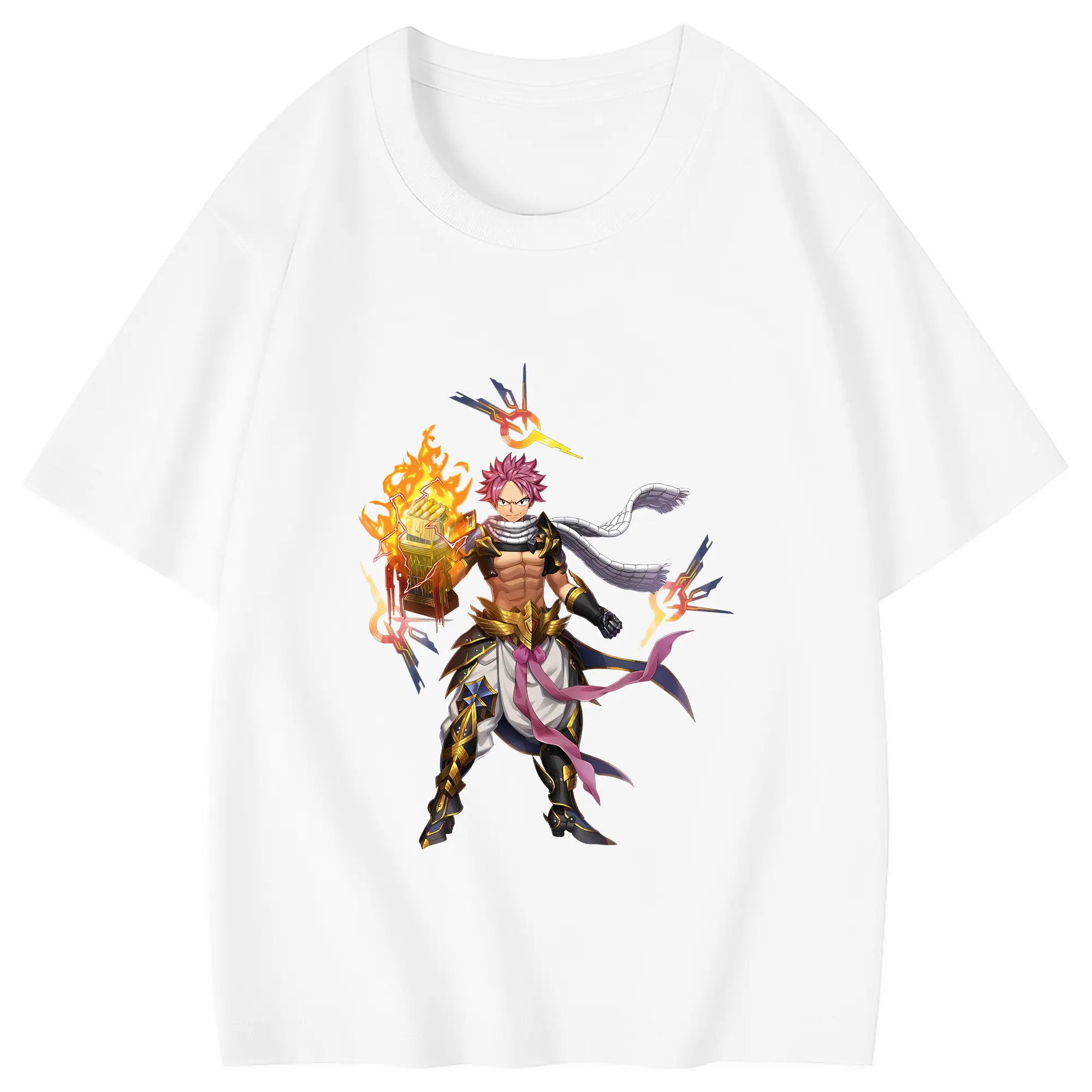 フェアリーテイル グッズ ナツ・ドラグニル - 綿100％ キッズTシャツ ・ フロントプリント ・ 快適 通気性 ・ スポーツ カジュアル 散歩用