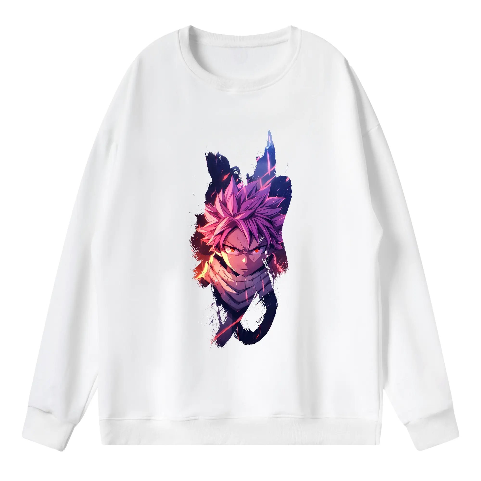 フェアリーテイル グッズ ナツ・ドラグニル - 薄手 クルーネック スウェット 裏毛260g · ポリエステル 春秋向け カジュアル 男女兼用 · トレーナー デイリー スポーツ 散歩に最適