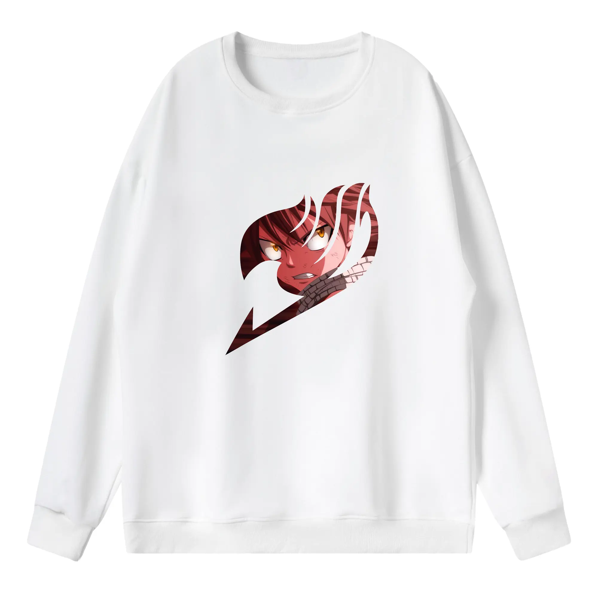 フェアリーテイル グッズ ナツ・ドラグニル - 薄手 クルーネック スウェット 裏毛260g · ポリエステル 春秋向け カジュアル 男女兼用 · トレーナー デイリー スポーツ 散歩に最適