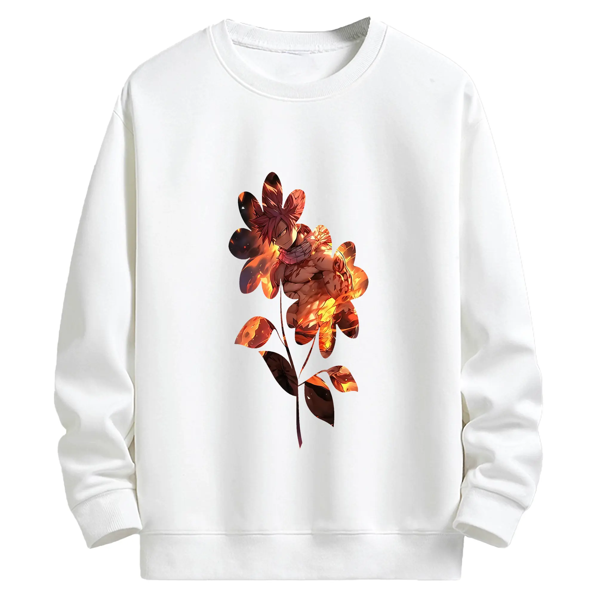 フェアリーテイル グッズ ナツ・ドラグニル - キッズ クルーネックスウェットシャツ ・ フロントプリント ・ 綿80％ ポリエステル20％ ・ 快適 通学 スポーツ 日常使い お散歩用