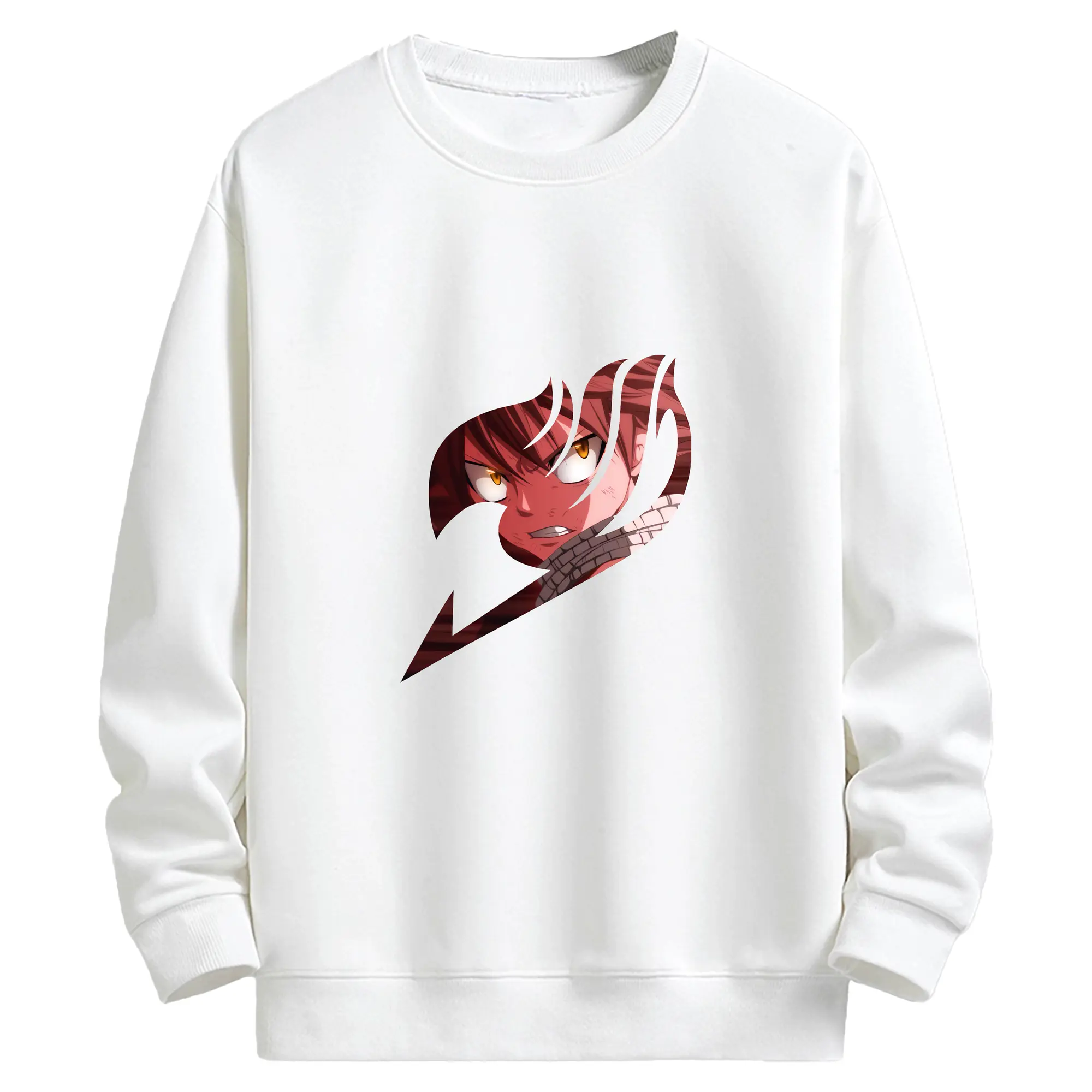 フェアリーテイル グッズ ナツ・ドラグニル - キッズ クルーネックスウェットシャツ ・ フロントプリント ・ 綿80％ ポリエステル20％ ・ 快適 通学 スポーツ 日常使い お散歩用