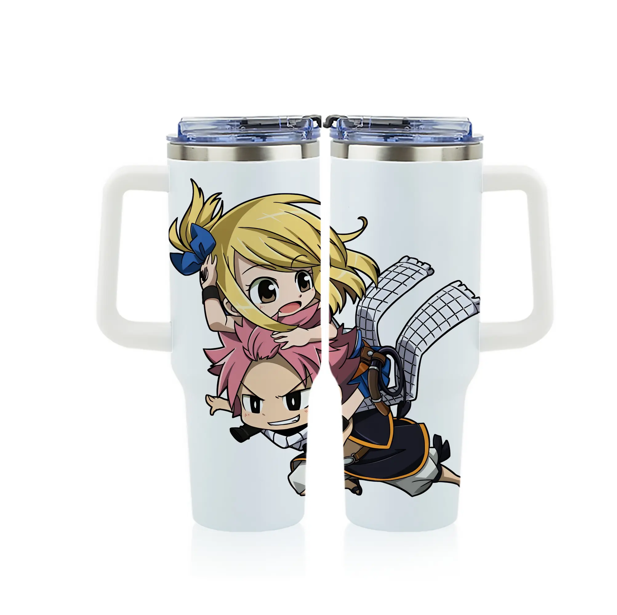 フェアリーテイル グッズ ルーシィ・ハートフィリア - 1200mL フルプリント車用タンブラー ・ 304ステンレス 内側 ・ 201ステンレス 外側 ・ 保温 保冷 ・ 通勤 ドライブ アウトドア用