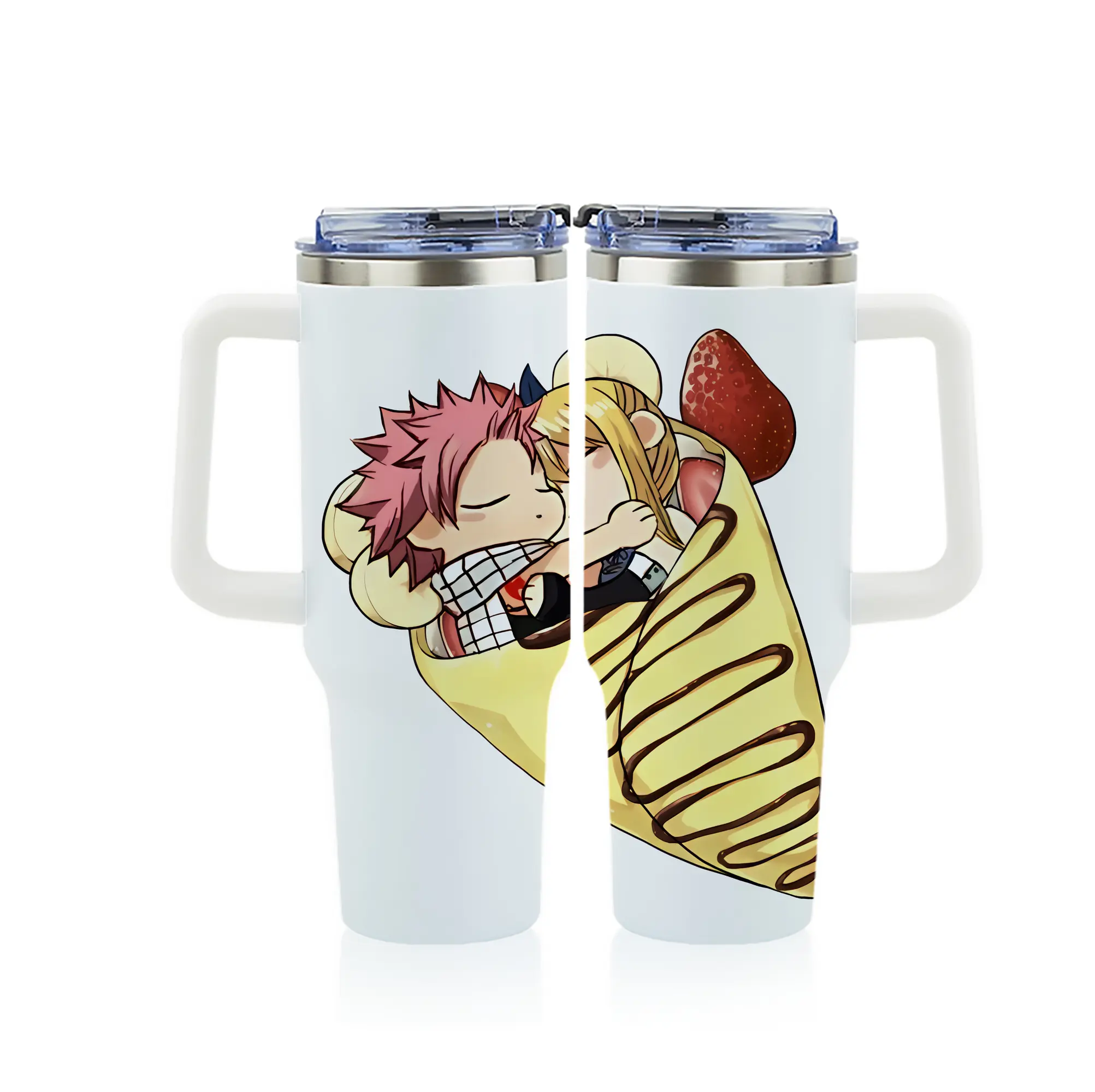 フェアリーテイル グッズ ルーシィ・ハートフィリア - 1200mL フルプリント車用タンブラー ・ 304ステンレス 内側 ・ 201ステンレス 外側 ・ 保温 保冷 ・ 通勤 ドライブ アウトドア用