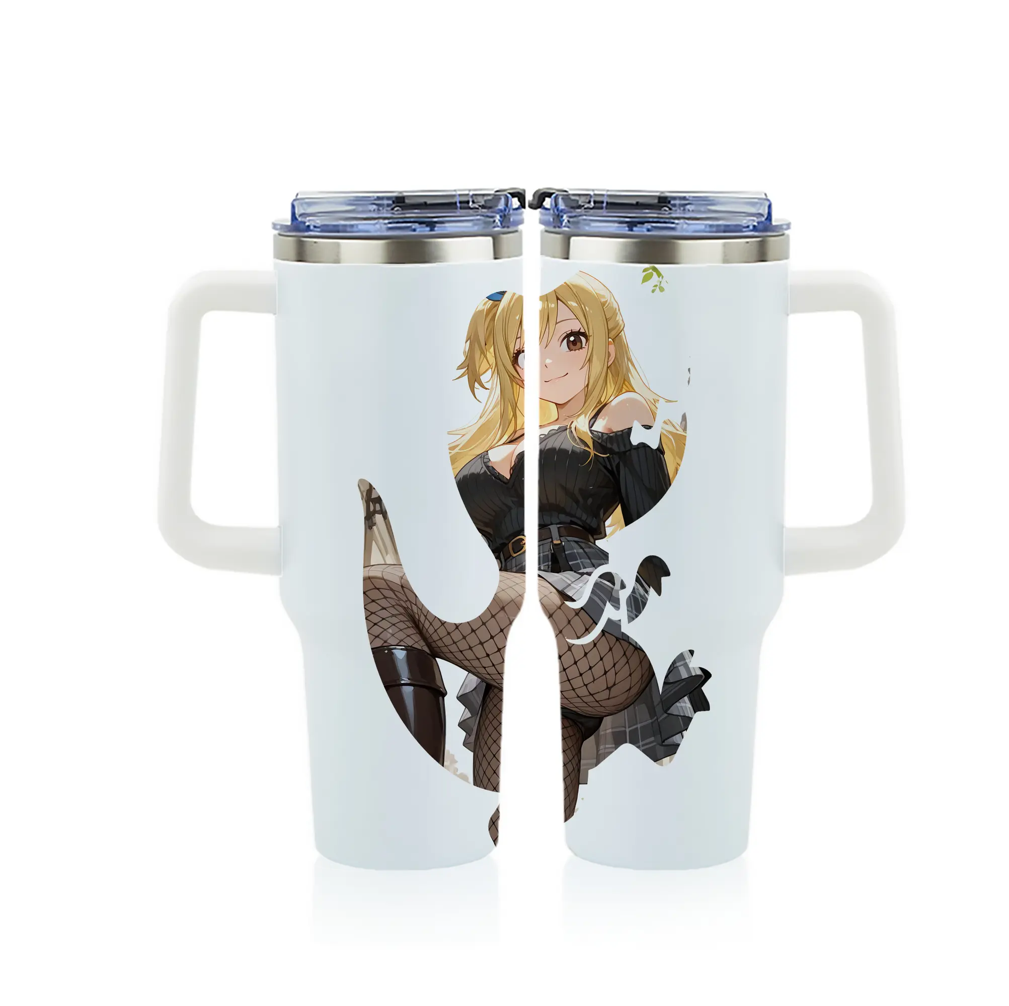 フェアリーテイル グッズ ルーシィ・ハートフィリア - 1200mL フルプリント車用タンブラー ・ 304ステンレス 内側 ・ 201ステンレス 外側 ・ 保温 保冷 ・ 通勤 ドライブ アウトドア用