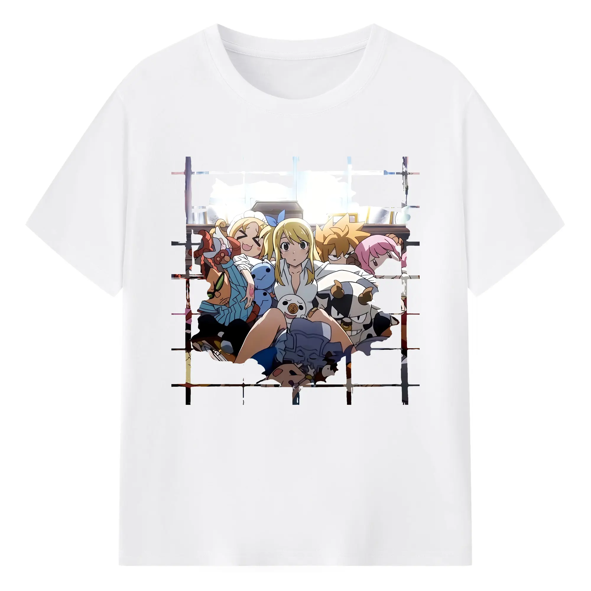 フェアリーテイル グッズ ルーシィ・ハートフィリア - 綿100％ 半袖Tシャツ ・ フロントプリント ・ 快適 通気性 ・ 日常使い 散歩 スポーツ用