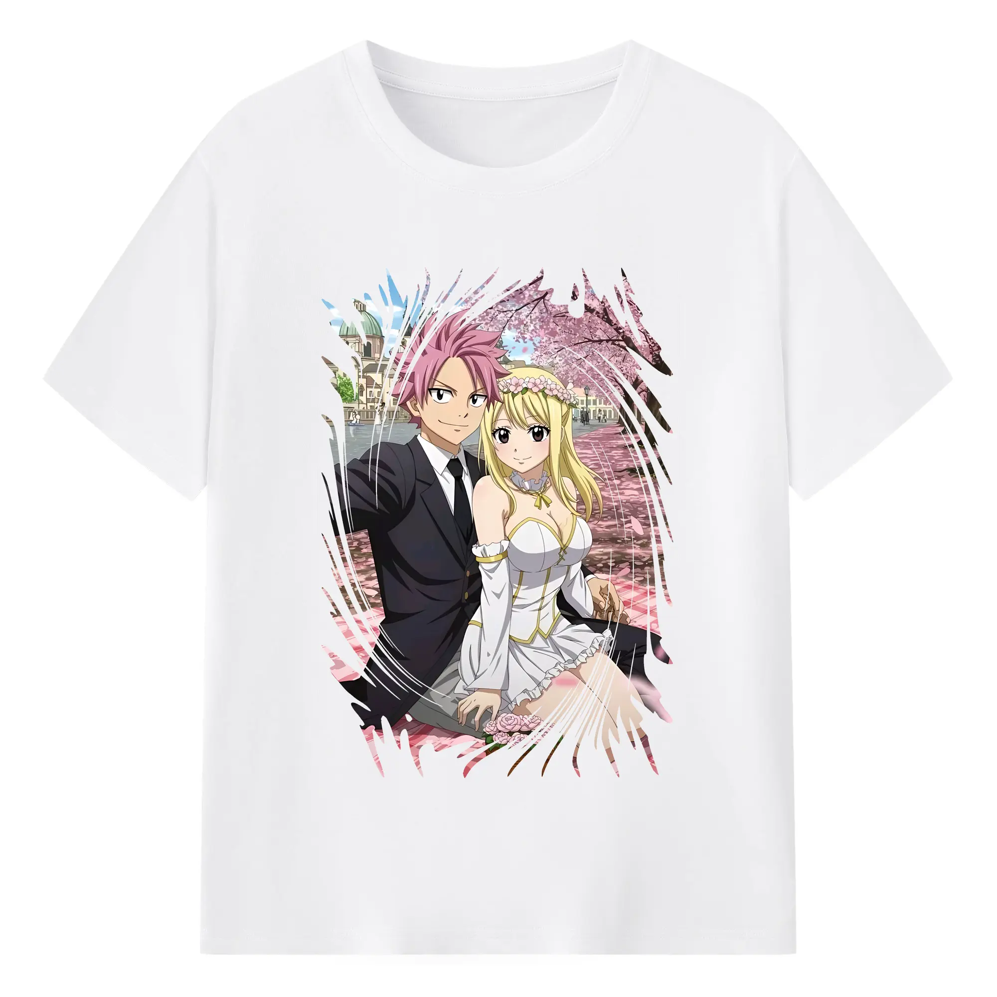 フェアリーテイル グッズ ルーシィ・ハートフィリア - 綿100％ 半袖Tシャツ ・ フロントプリント ・ 快適 通気性 ・ 日常使い 散歩 スポーツ用