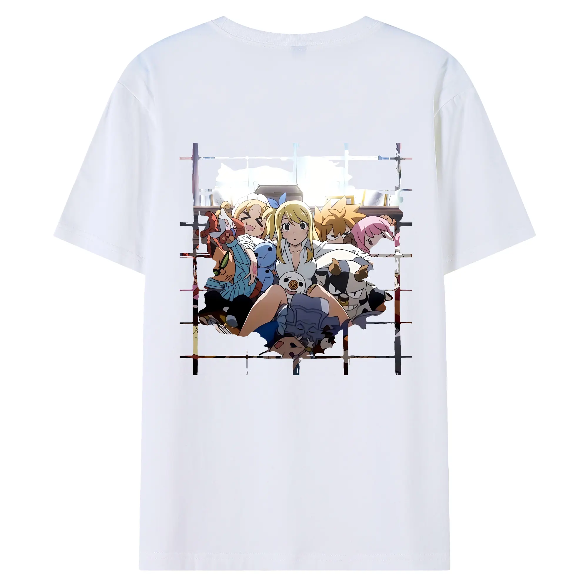 フェアリーテイル グッズ ルーシィ・ハートフィリア - 綿100％ 半袖Tシャツ ・ バックプリント ・ 快適 通気性 ・ 日常使い 散歩 スポーツ用