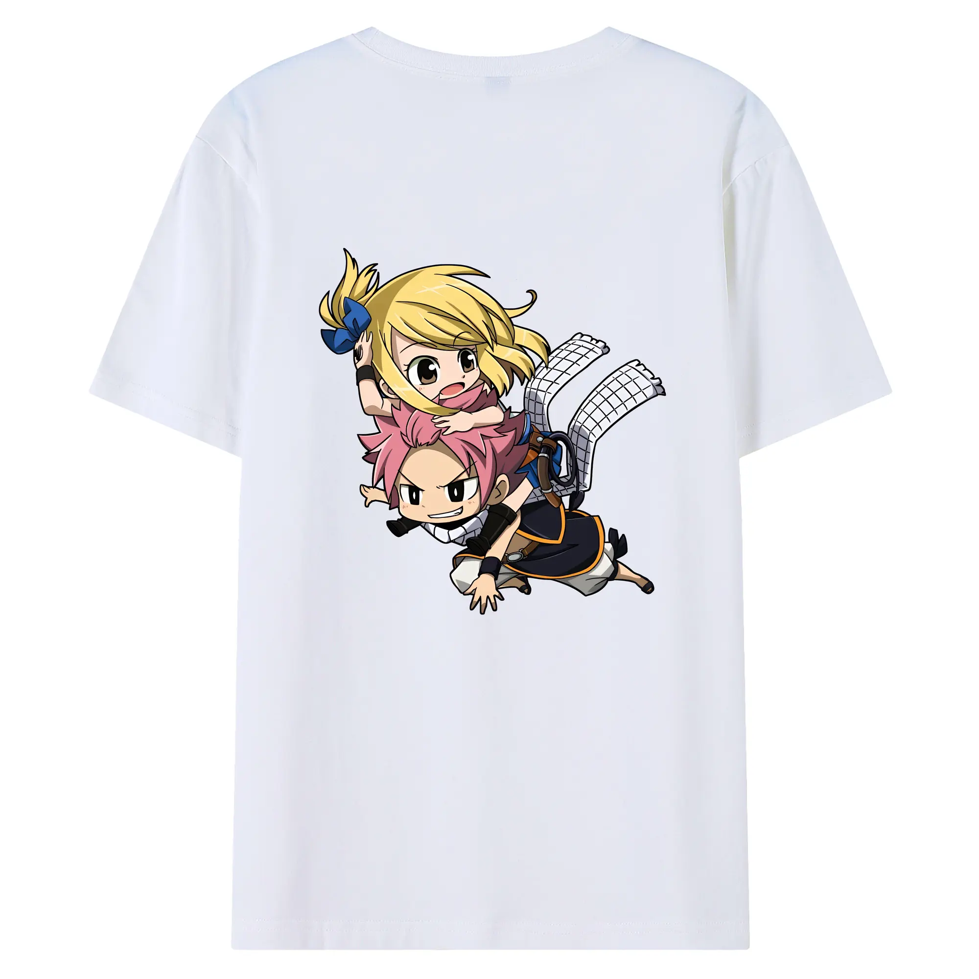 フェアリーテイル グッズ ルーシィ・ハートフィリア - 綿100％ 半袖Tシャツ ・ バックプリント ・ 快適 通気性 ・ 日常使い 散歩 スポーツ用