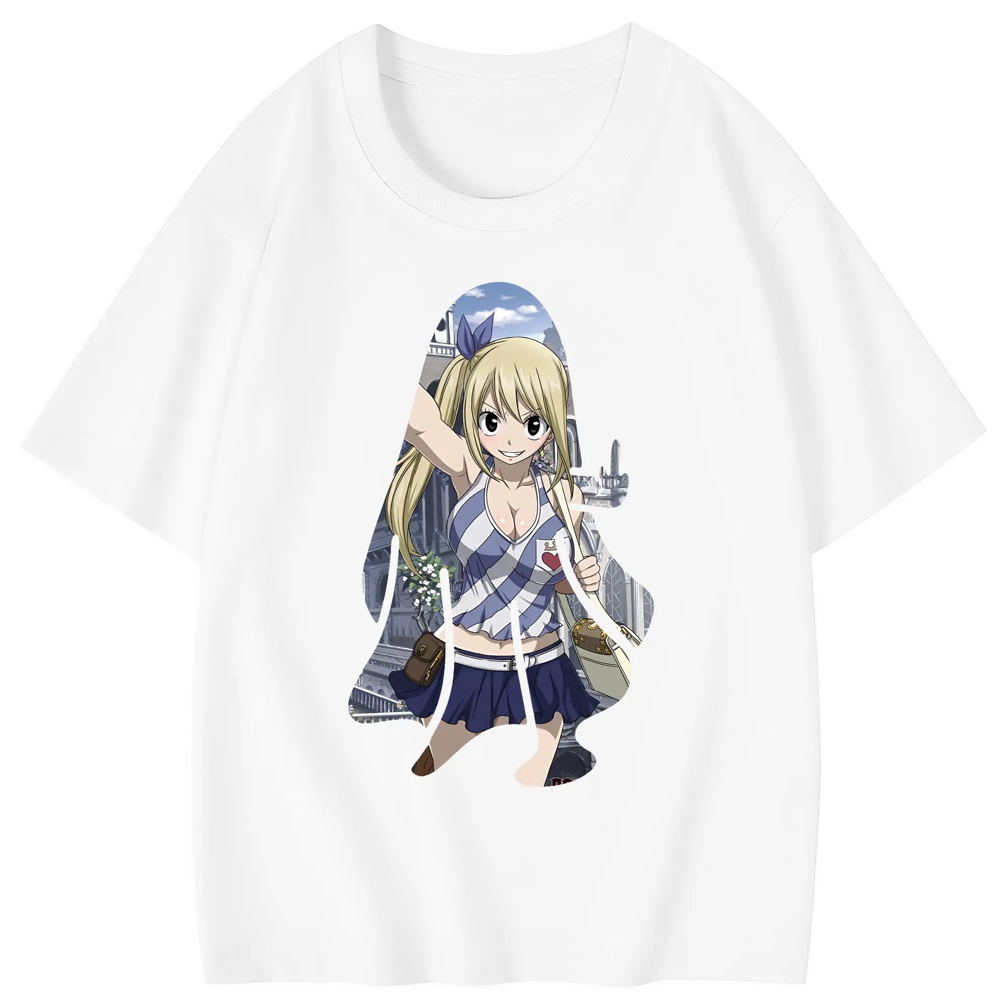 フェアリーテイル グッズ ルーシィ・ハートフィリア - 綿100％ キッズTシャツ ・ フロントプリント ・ 快適 通気性 ・ スポーツ カジュアル 散歩用