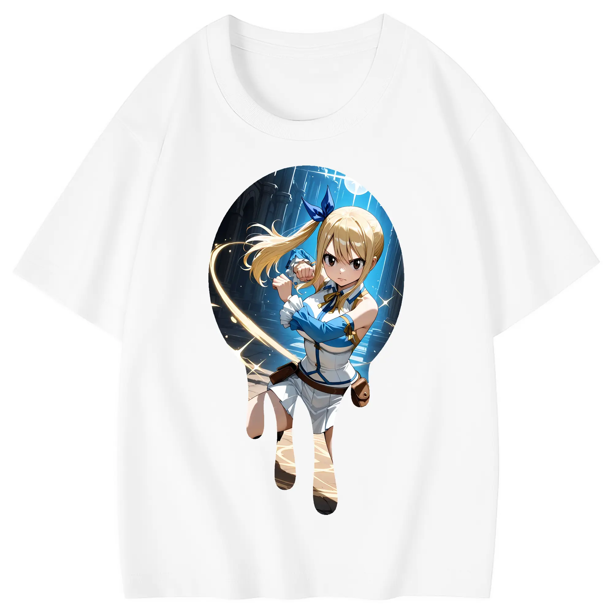 フェアリーテイル グッズ ルーシィ・ハートフィリア - 綿100％ キッズTシャツ ・ フロントプリント ・ 快適 通気性 ・ スポーツ カジュアル 散歩用