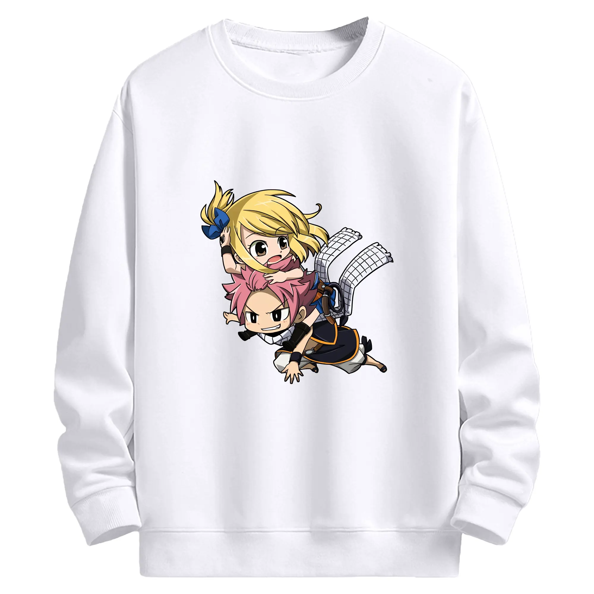 フェアリーテイル グッズ ルーシィ・ハートフィリア - 高品質 クルーネック スウェット ・ コットン59％ ポリエステル41％ ・ ユニセックス 長袖 トレーナー ・ カジュアル デイリー スポーツ 散歩用