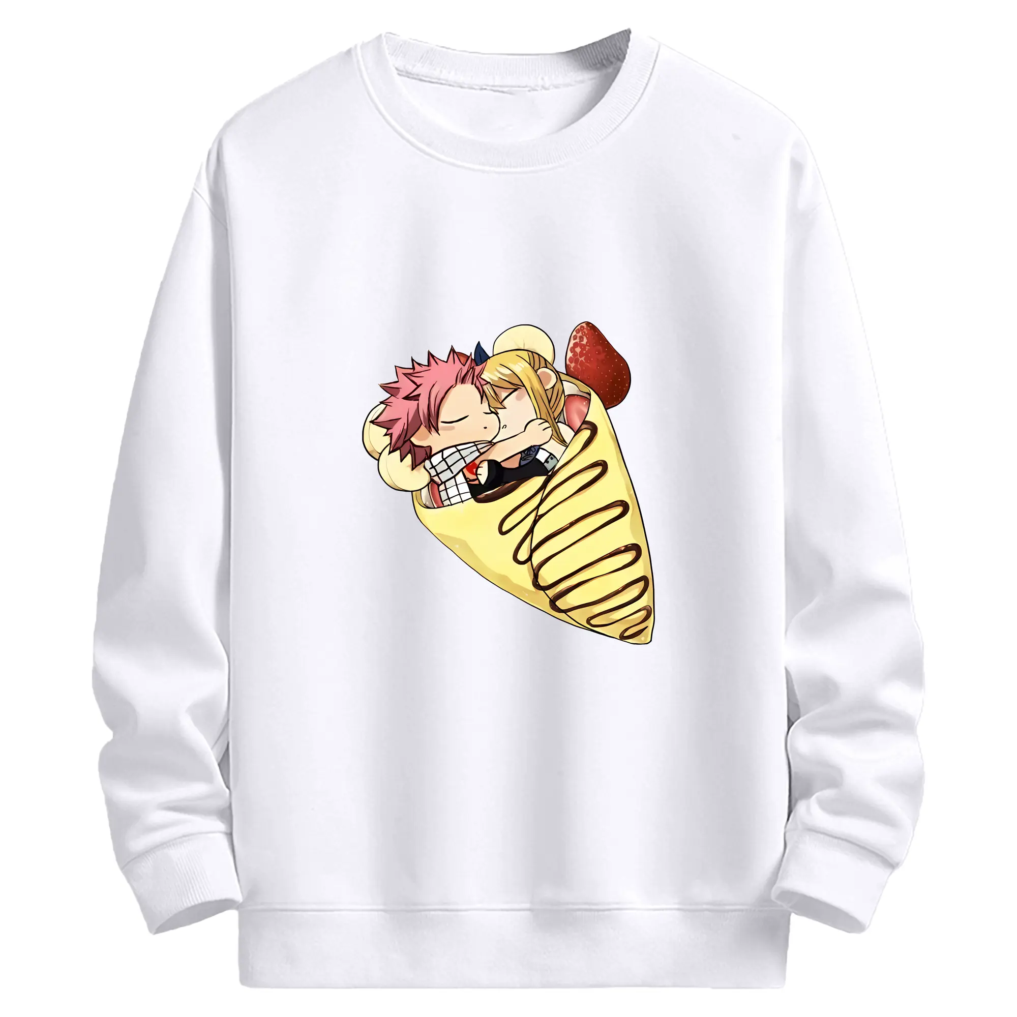 フェアリーテイル グッズ ルーシィ・ハートフィリア - 高品質 クルーネック スウェット ・ コットン59％ ポリエステル41％ ・ ユニセックス 長袖 トレーナー ・ カジュアル デイリー スポーツ 散歩用