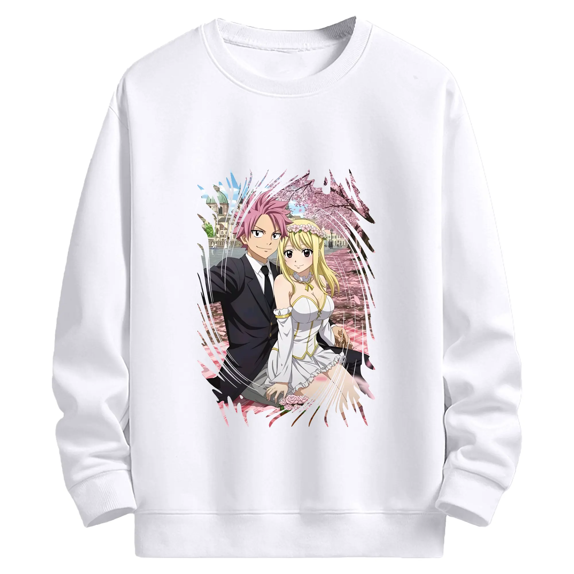 フェアリーテイル グッズ ルーシィ・ハートフィリア - 高品質 クルーネック スウェット ・ コットン59％ ポリエステル41％ ・ ユニセックス 長袖 トレーナー ・ カジュアル デイリー スポーツ 散歩用