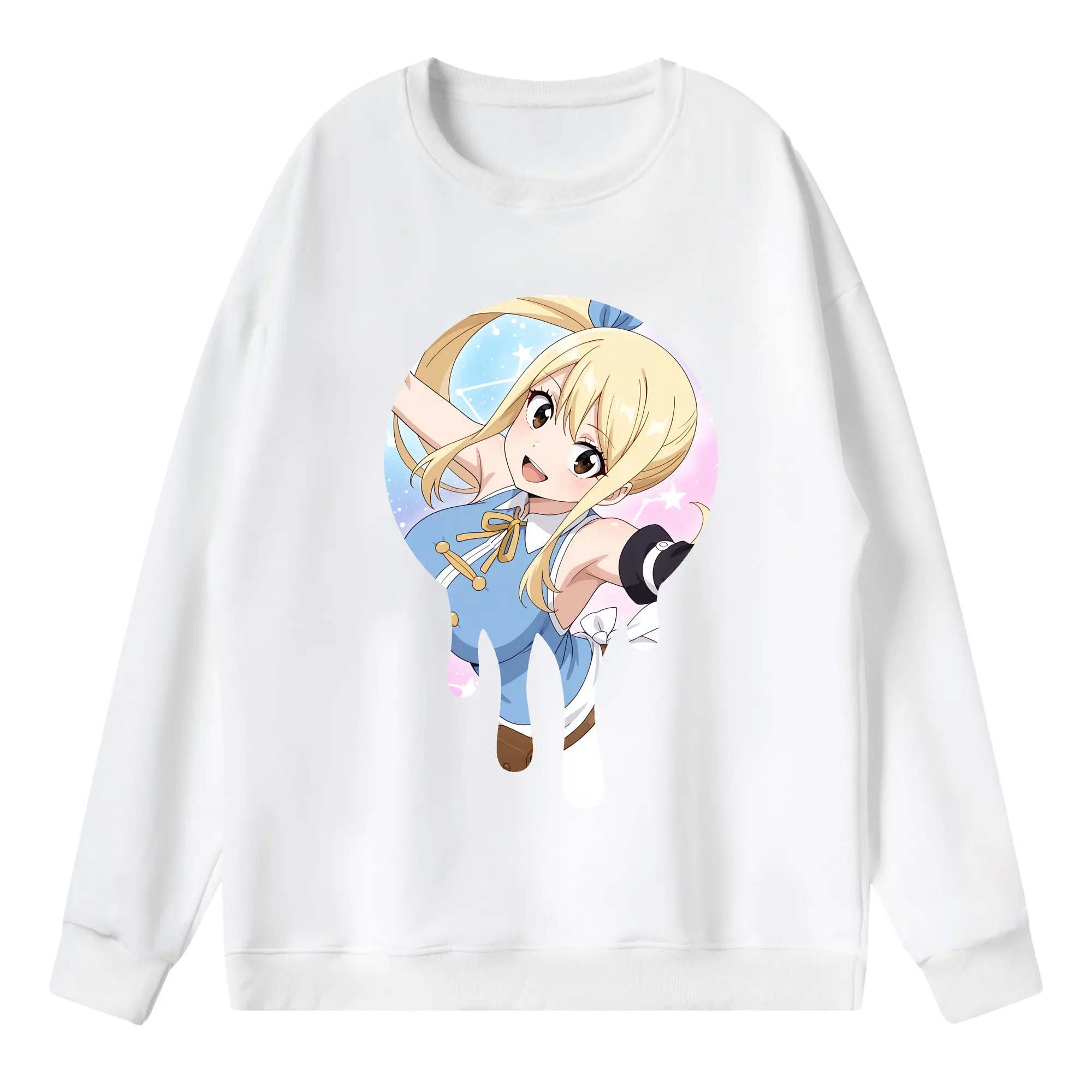 フェアリーテイル グッズ ルーシィ・ハートフィリア - 薄手 クルーネック スウェット 裏毛260g · ポリエステル 春秋向け カジュアル 男女兼用 · トレーナー デイリー スポーツ 散歩に最適