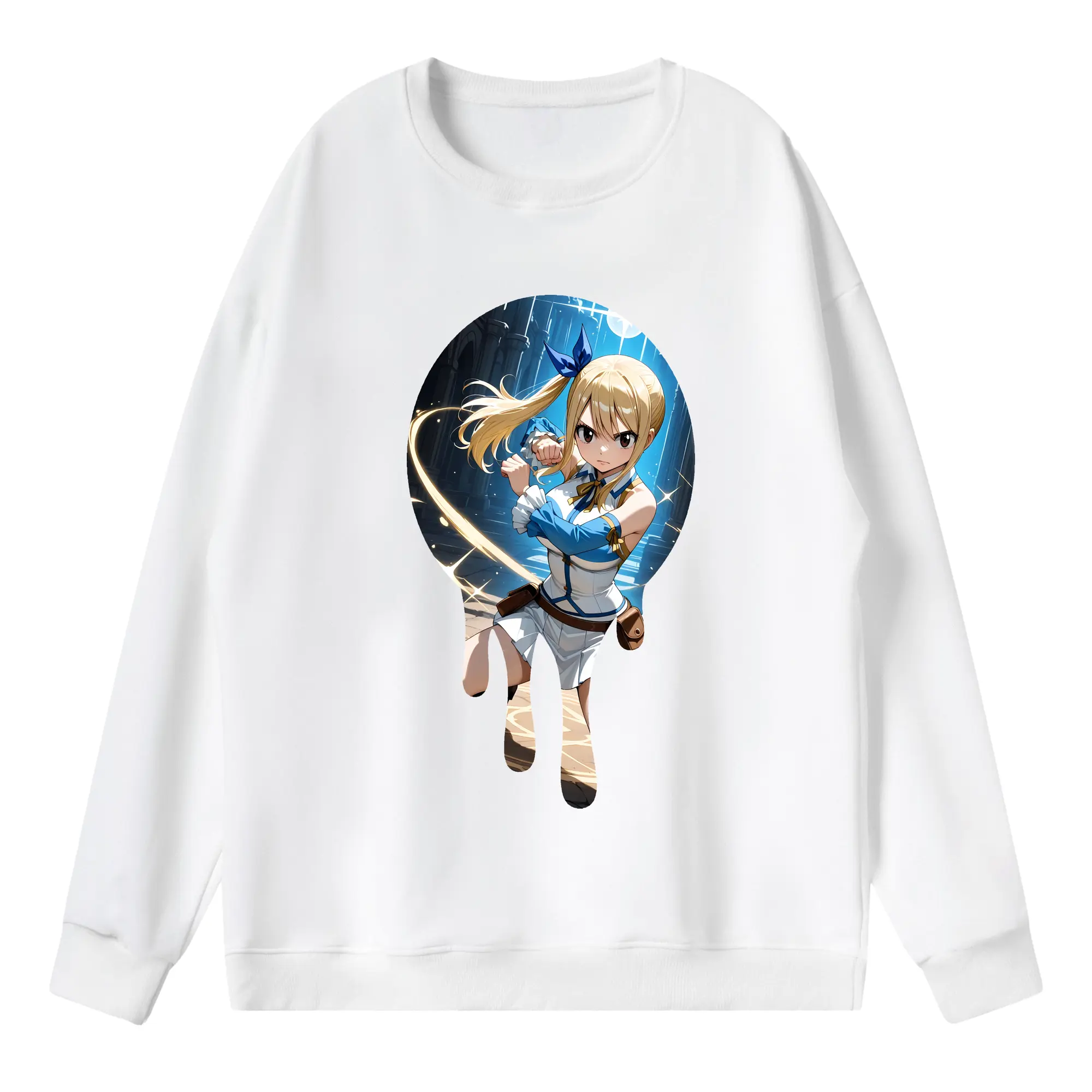 フェアリーテイル グッズ ルーシィ・ハートフィリア - 薄手 クルーネック スウェット 裏毛260g · ポリエステル 春秋向け カジュアル 男女兼用 · トレーナー デイリー スポーツ 散歩に最適