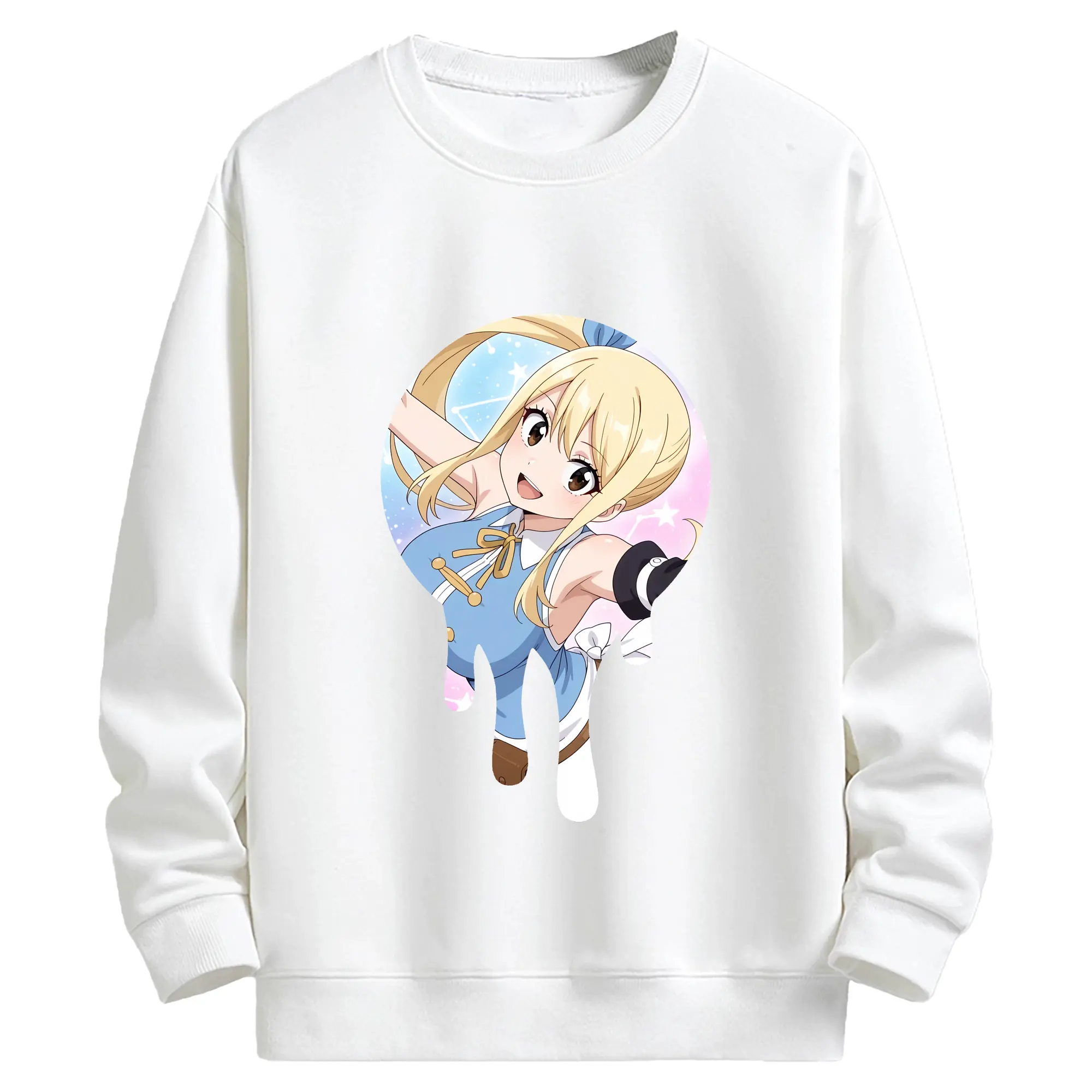 フェアリーテイル グッズ ルーシィ・ハートフィリア - キッズ クルーネックスウェットシャツ ・ フロントプリント ・ 綿80％ ポリエステル20％ ・ 快適 通学 スポーツ 日常使い お散歩用